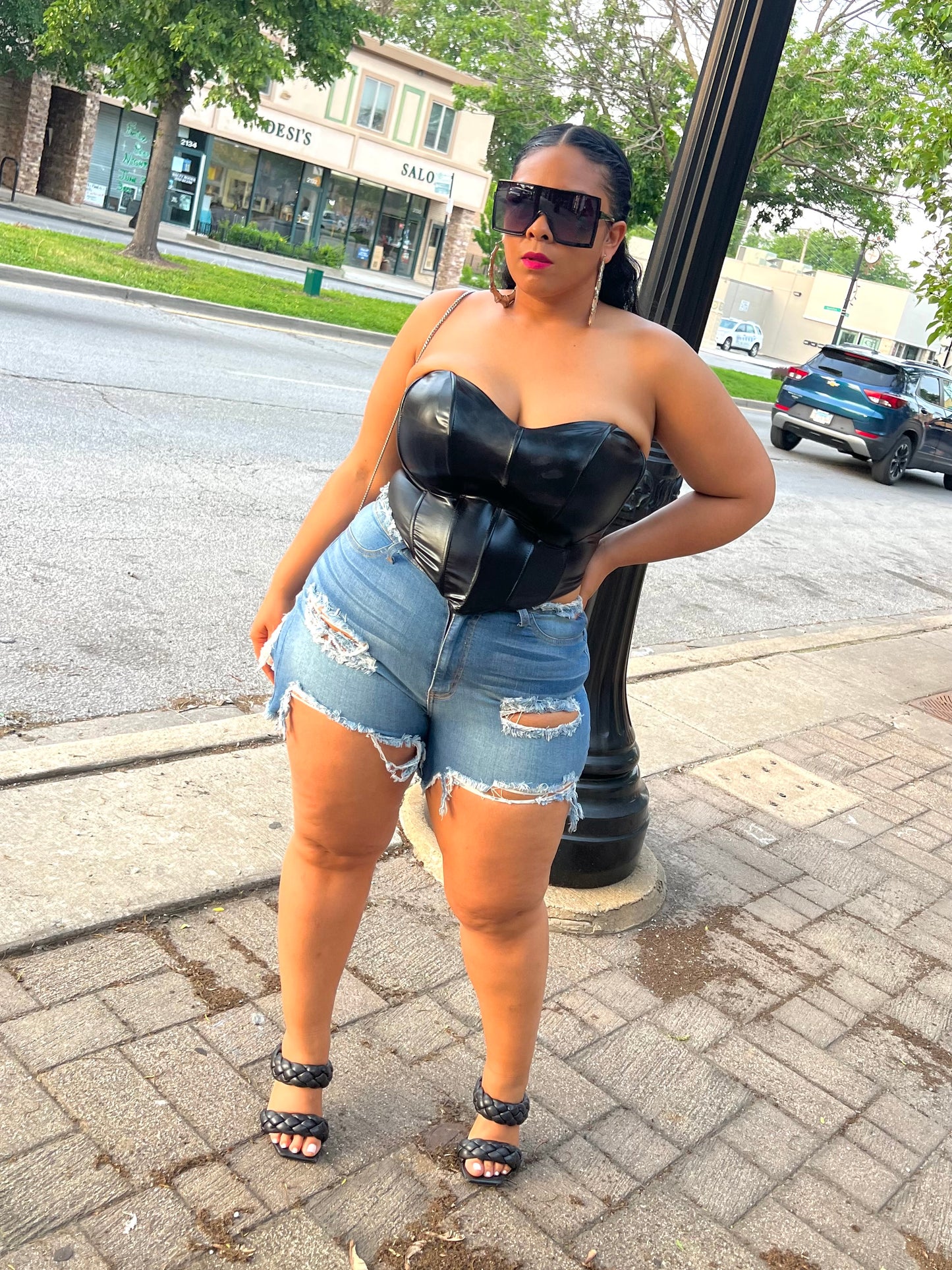 Black Goldie Bustier Top