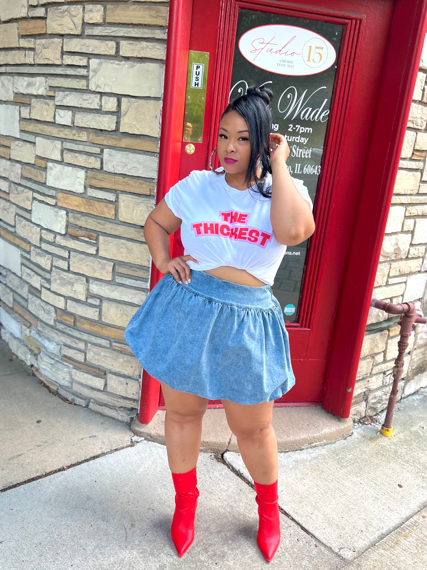 Acid Wash Kimmy Skater Skirt