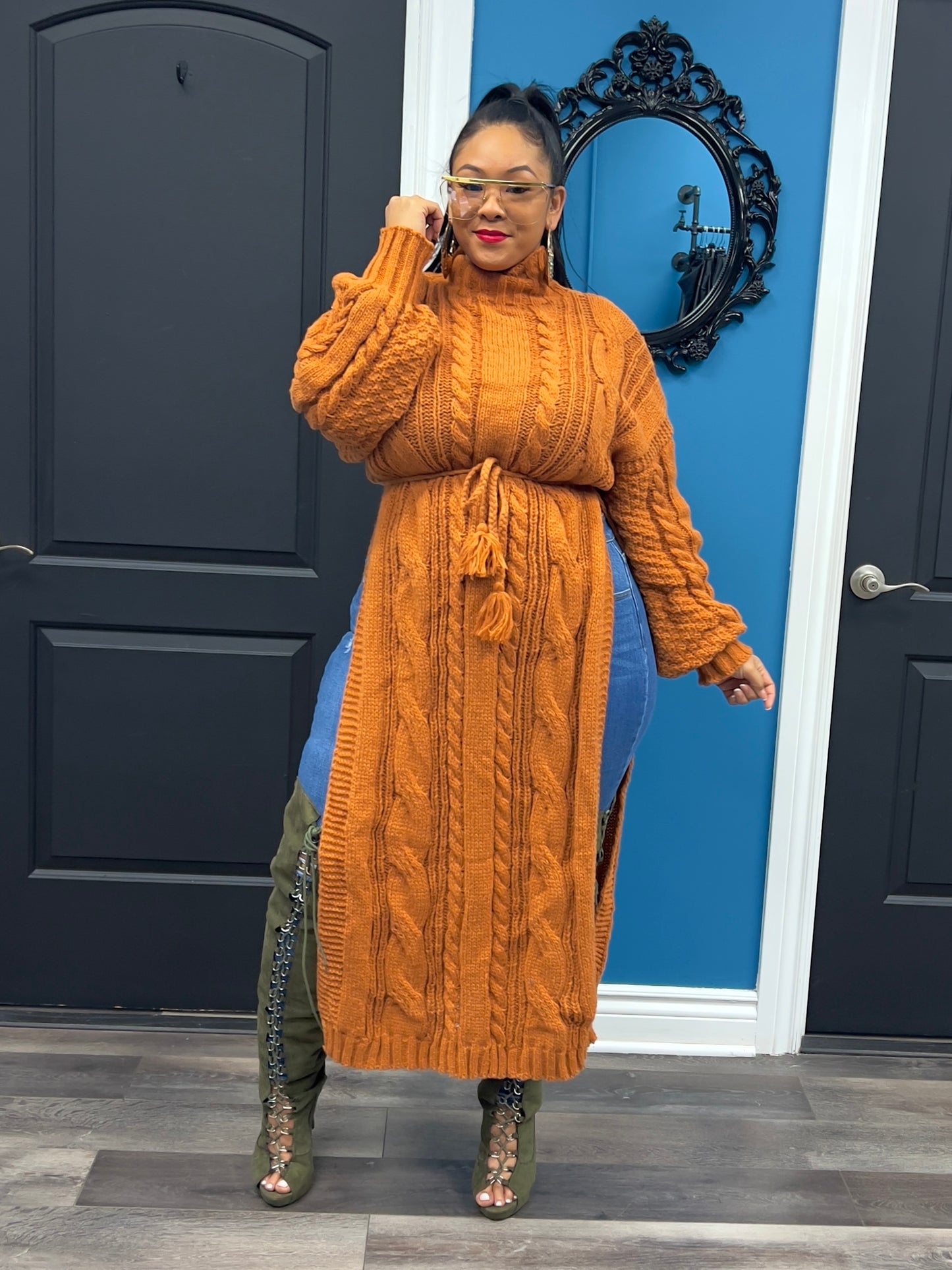 Rust Tamar Maxi Sweater
