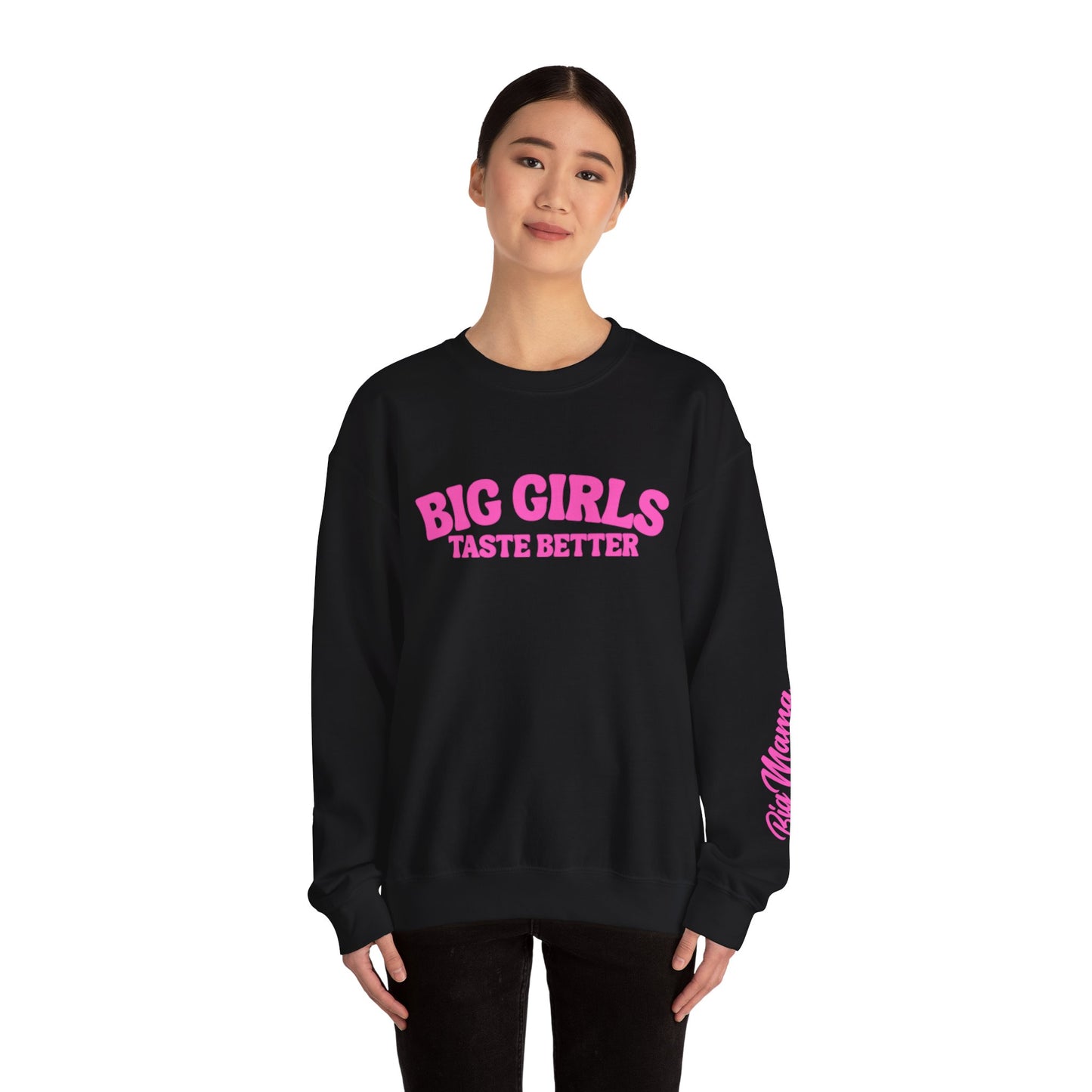 BIG Black/Pink BIG Girls Taste Better Crewneck