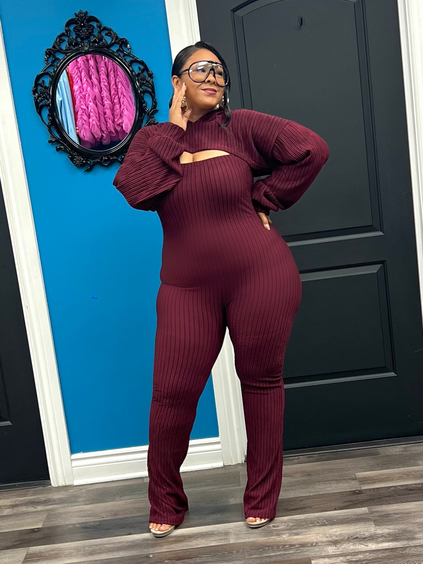 Wine Alyssa Jumpsuit