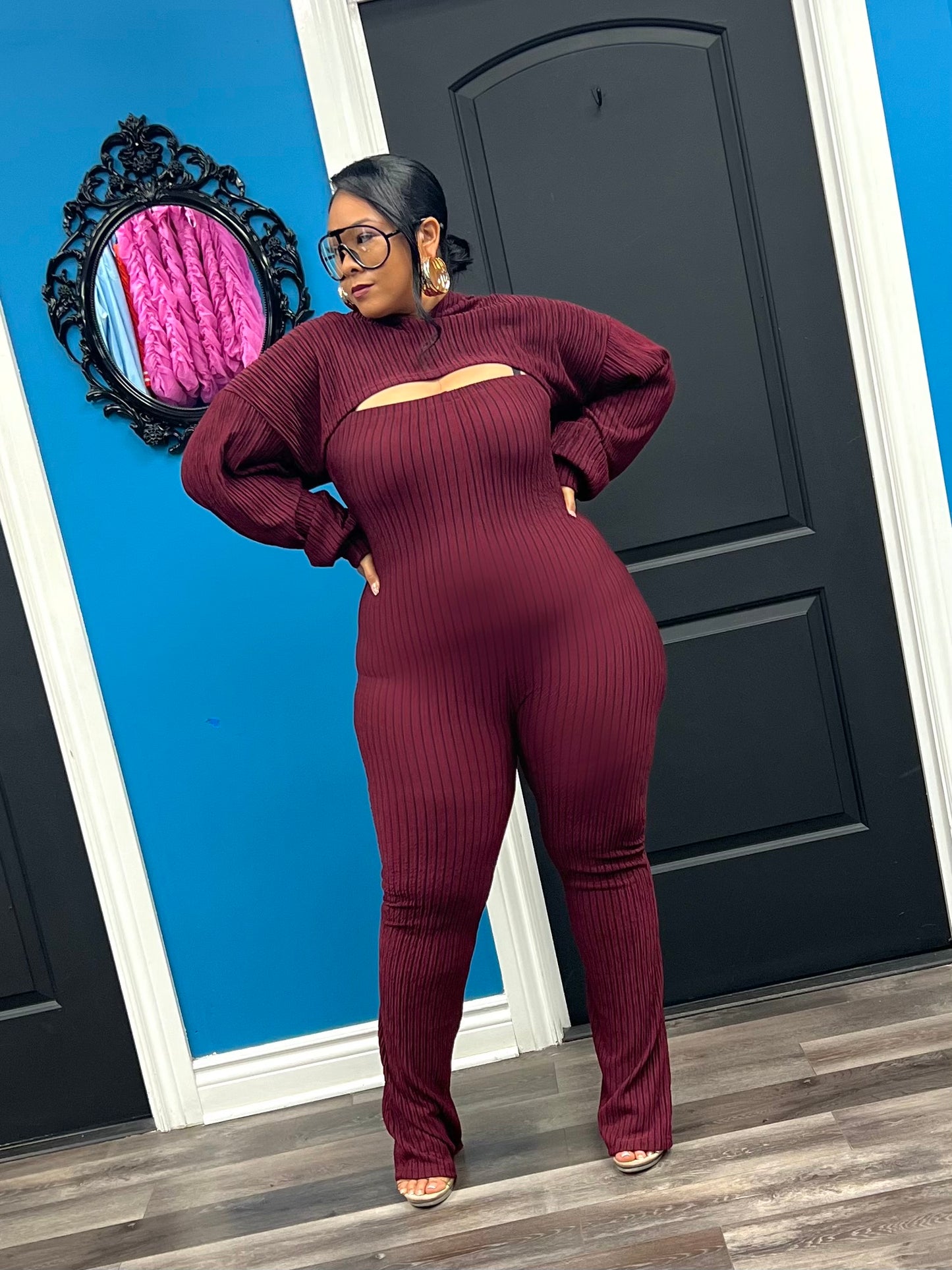 Wine Alyssa Jumpsuit