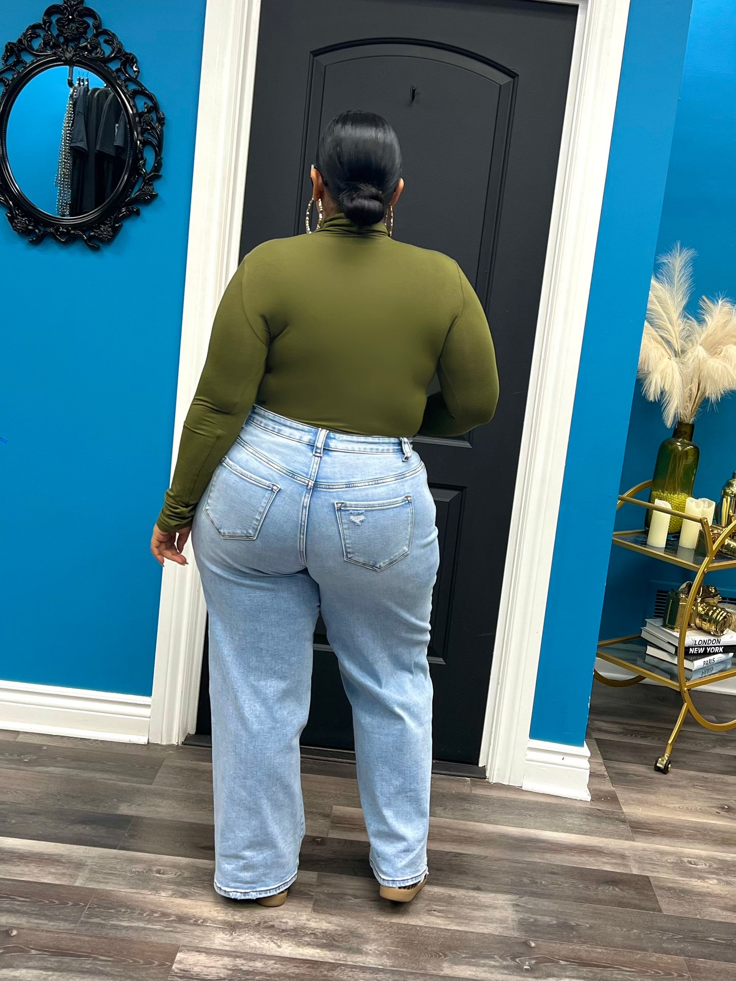 Olive Basic Turtleneck Top