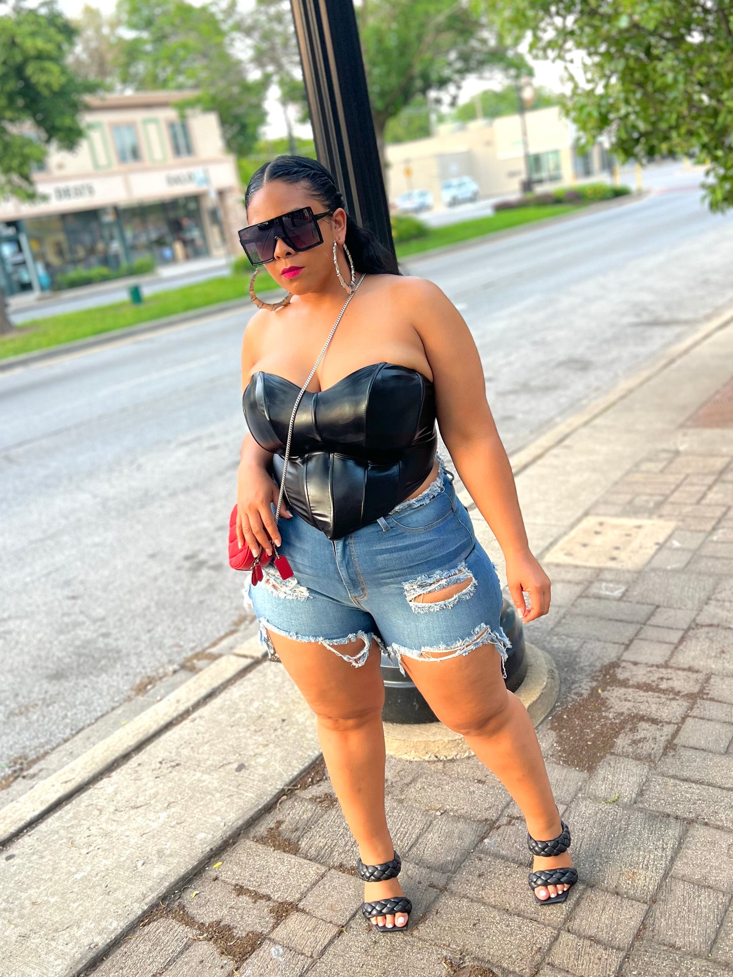 Black Goldie Bustier Top