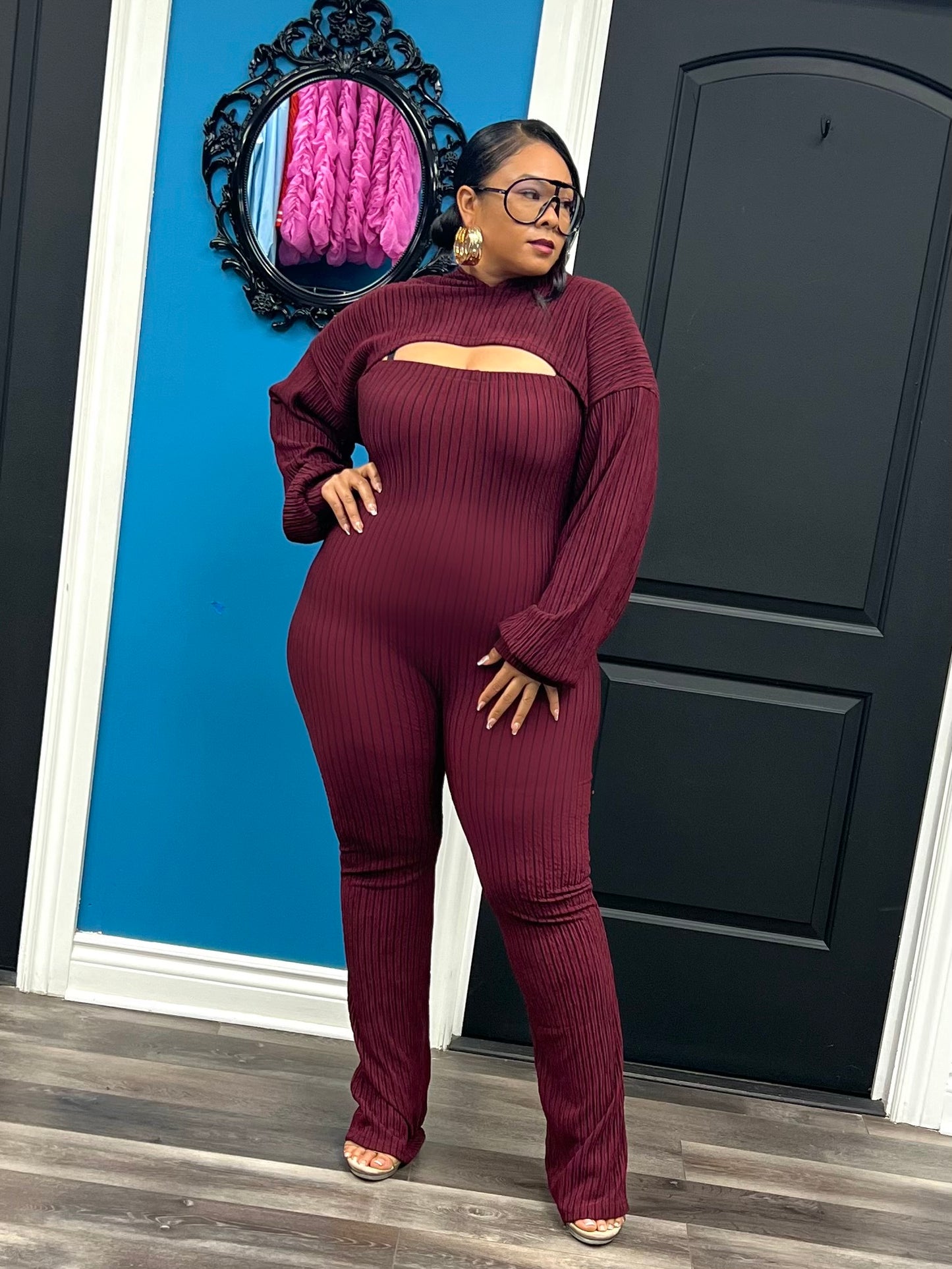 Wine Alyssa Jumpsuit