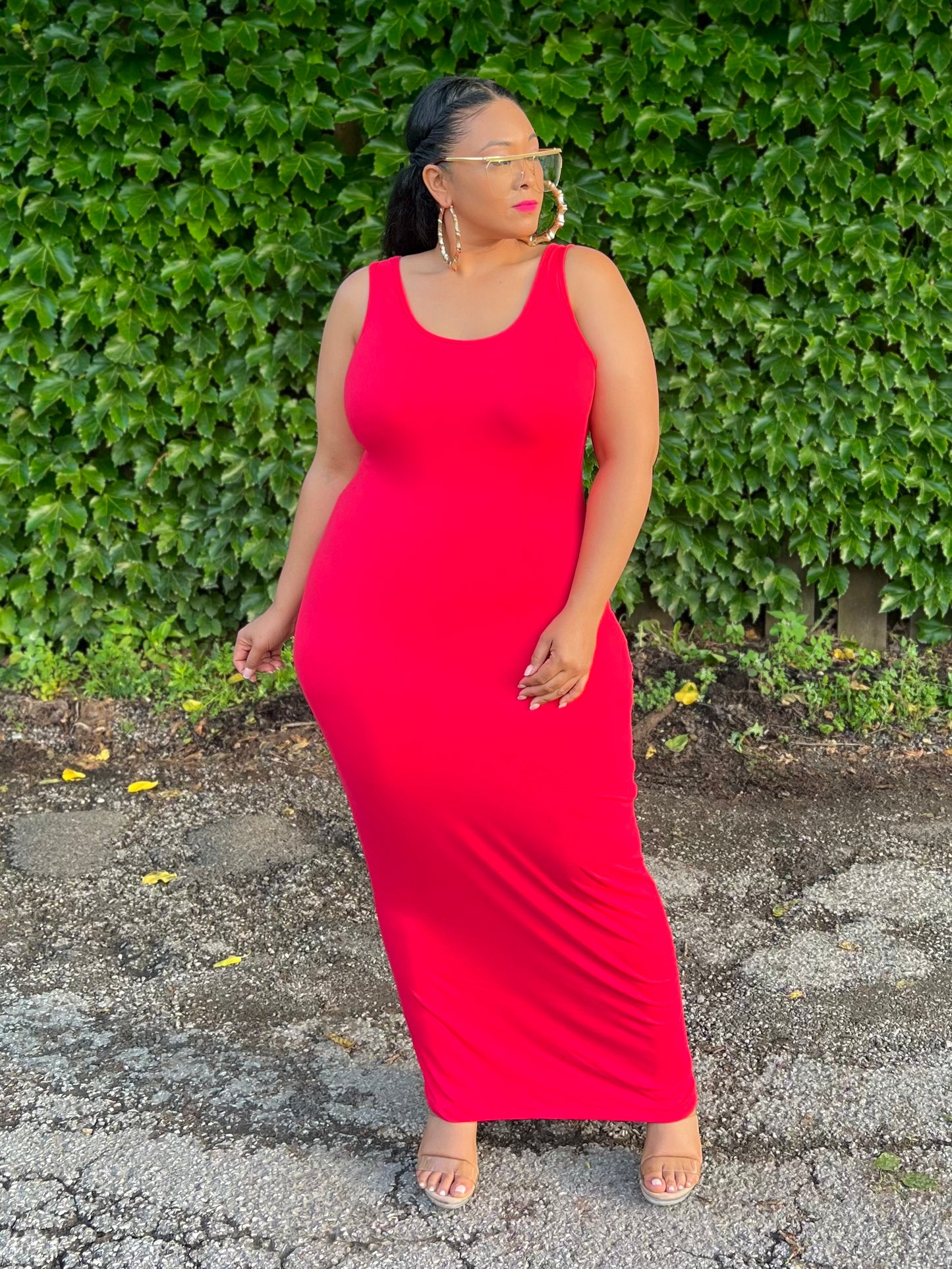 Red Basics Maxi Dress