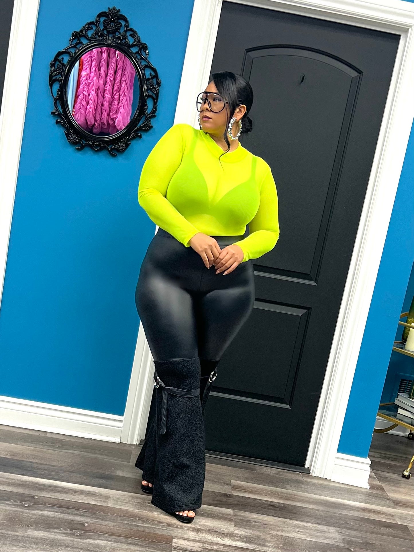 Neon Yellow Sheer Bodysuit