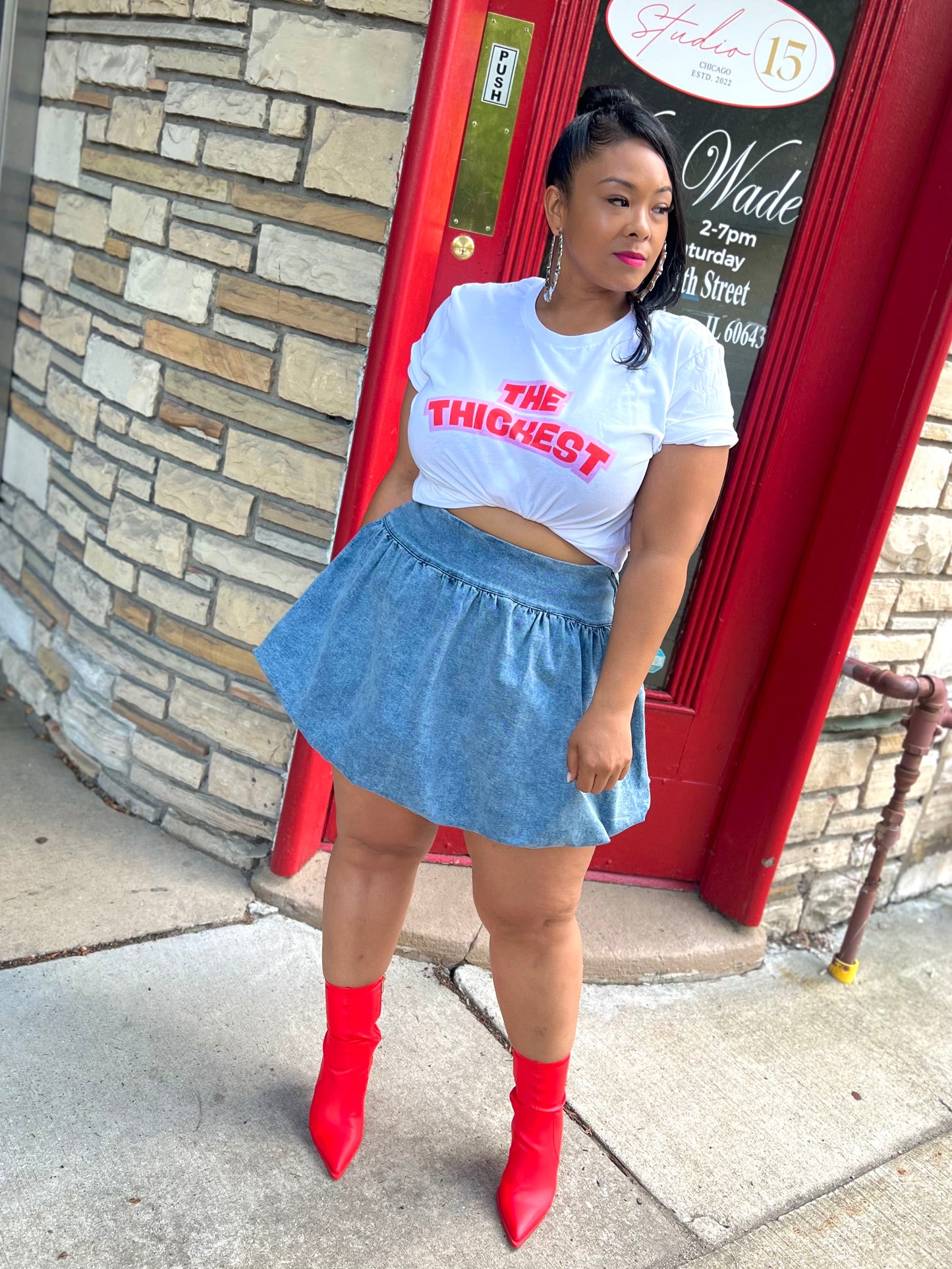 Acid Wash Kimmy Skater Skirt
