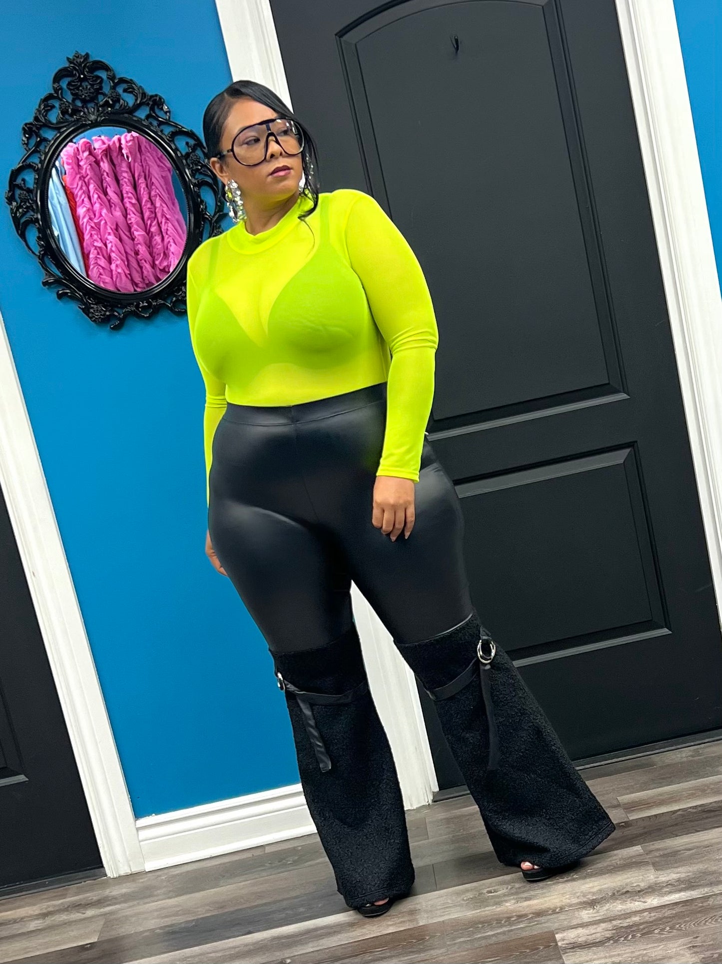 Neon Yellow Sheer Bodysuit