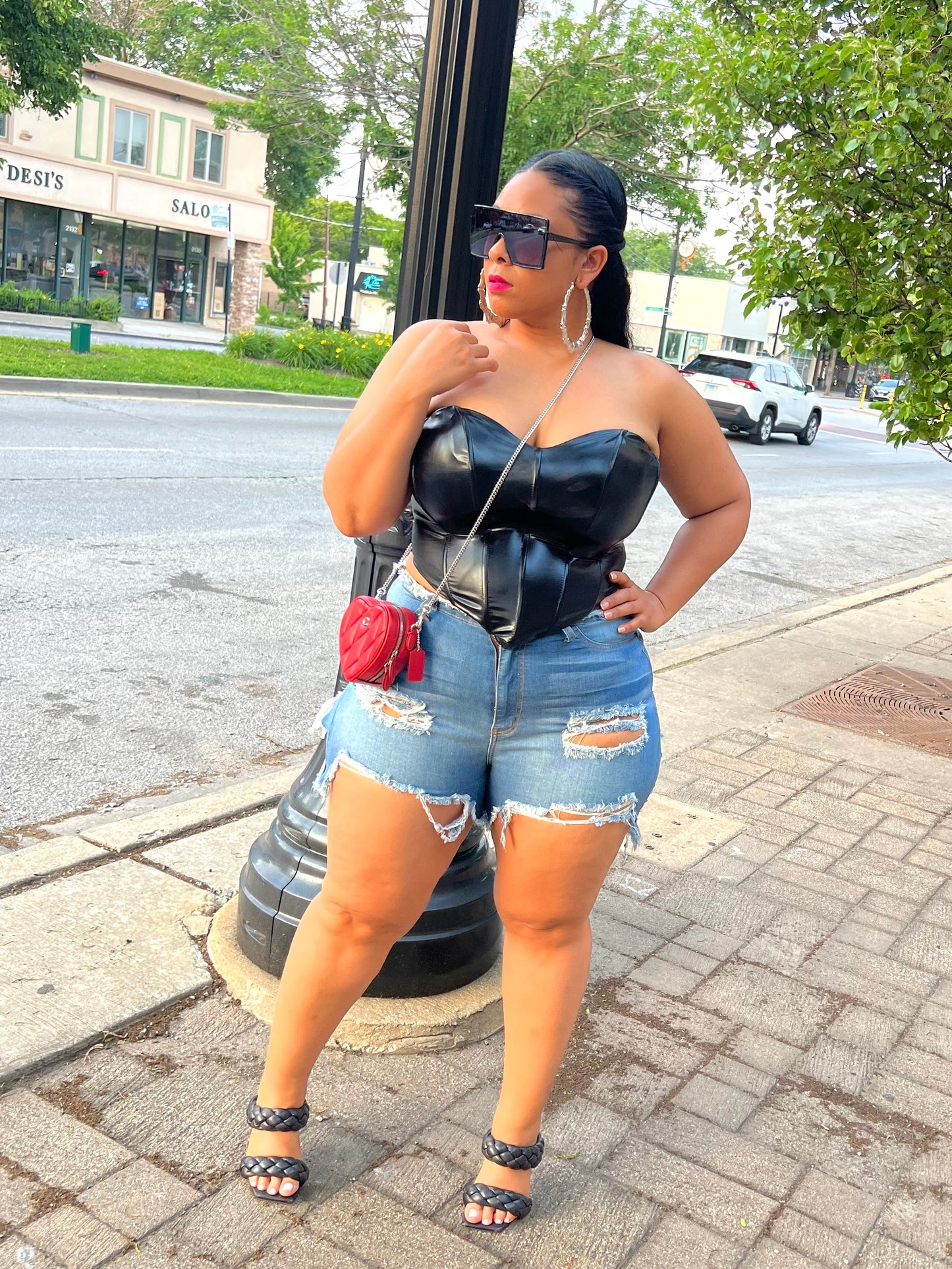 Black Goldie Bustier Top