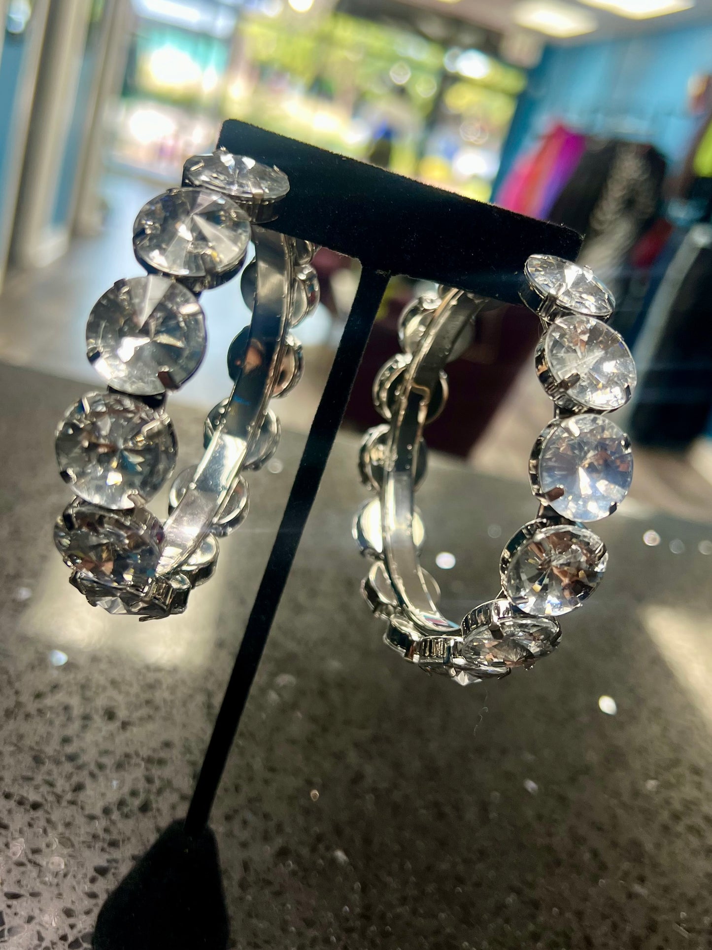 Silver Icy Hoops