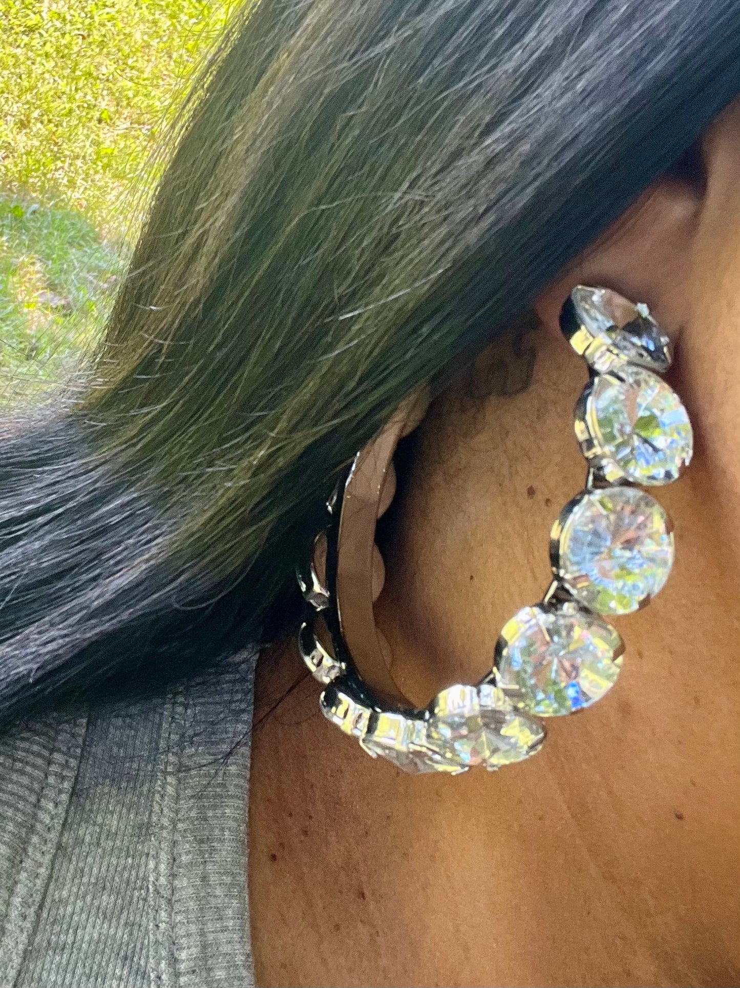 Silver Icy Hoops