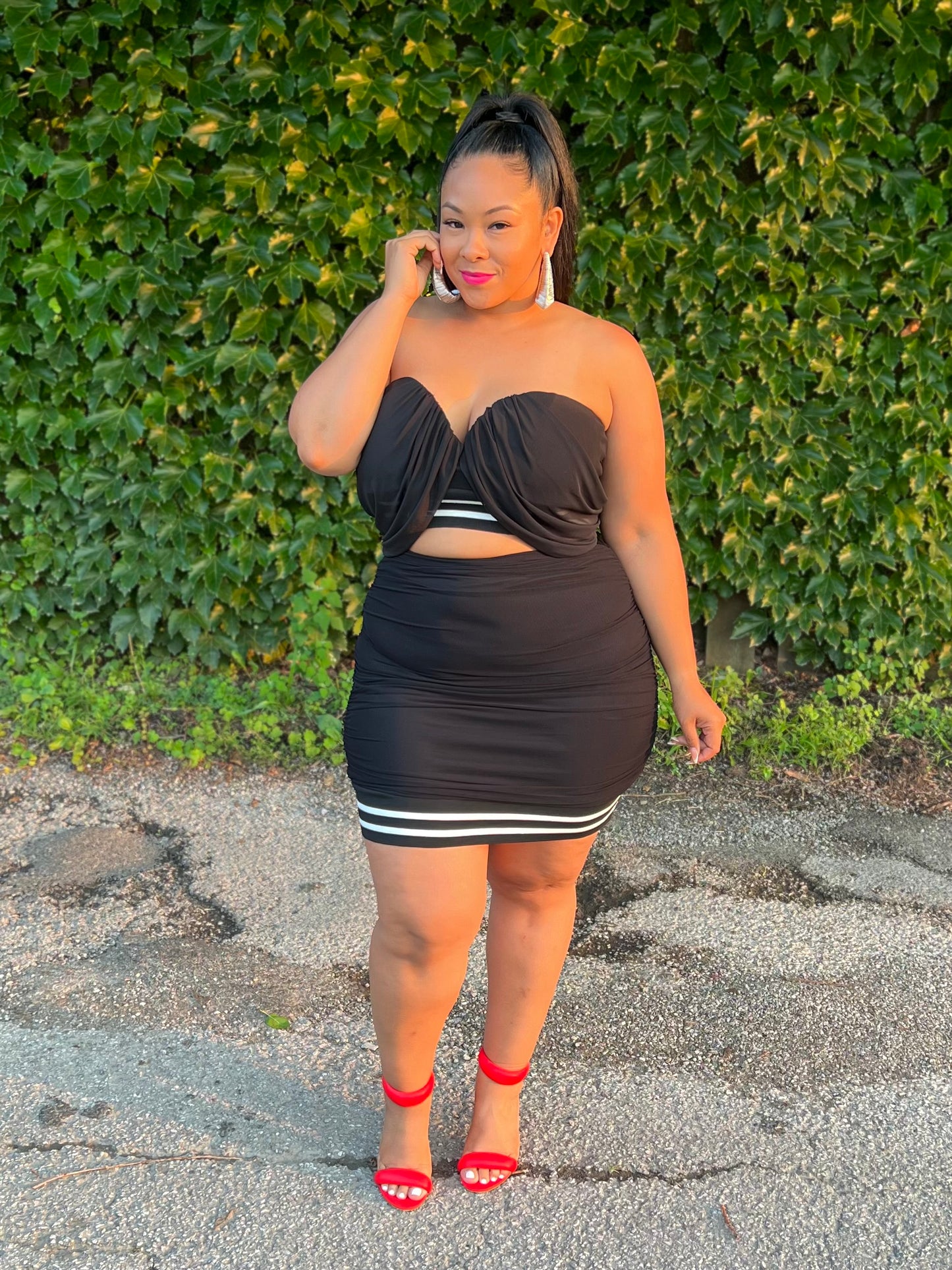 Black Ebone Skirt Set