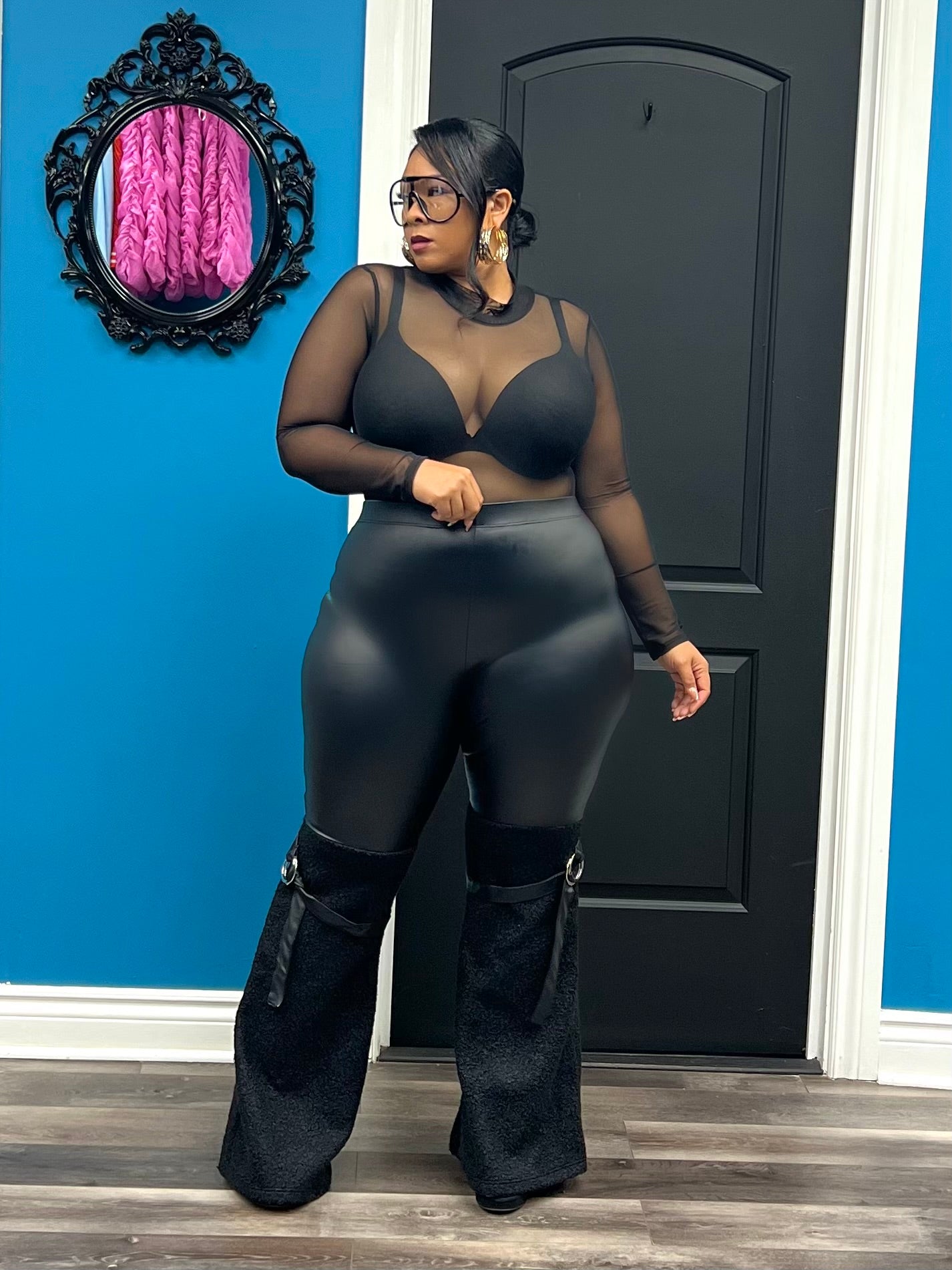 Black Out Sheer Bodysuit