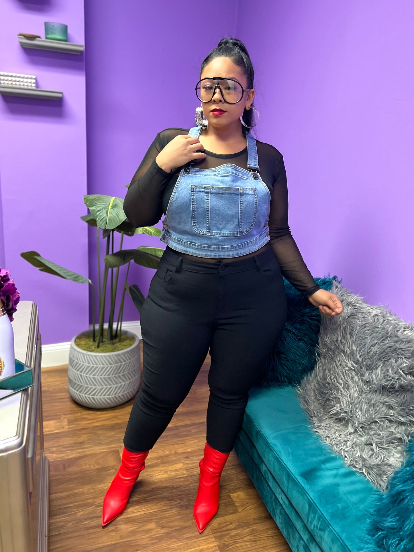 Denim Overall Play Top