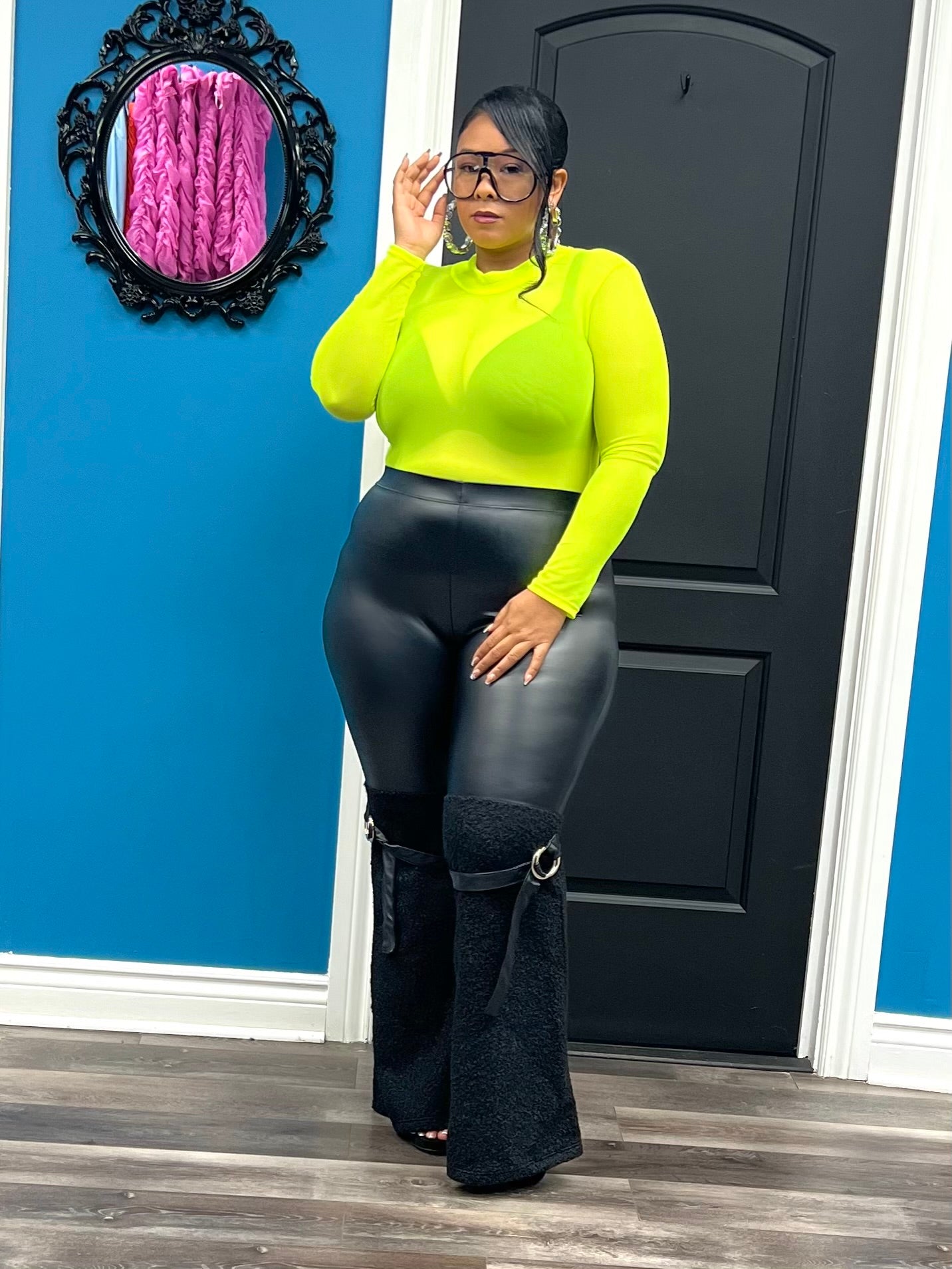 Neon Yellow Sheer Bodysuit