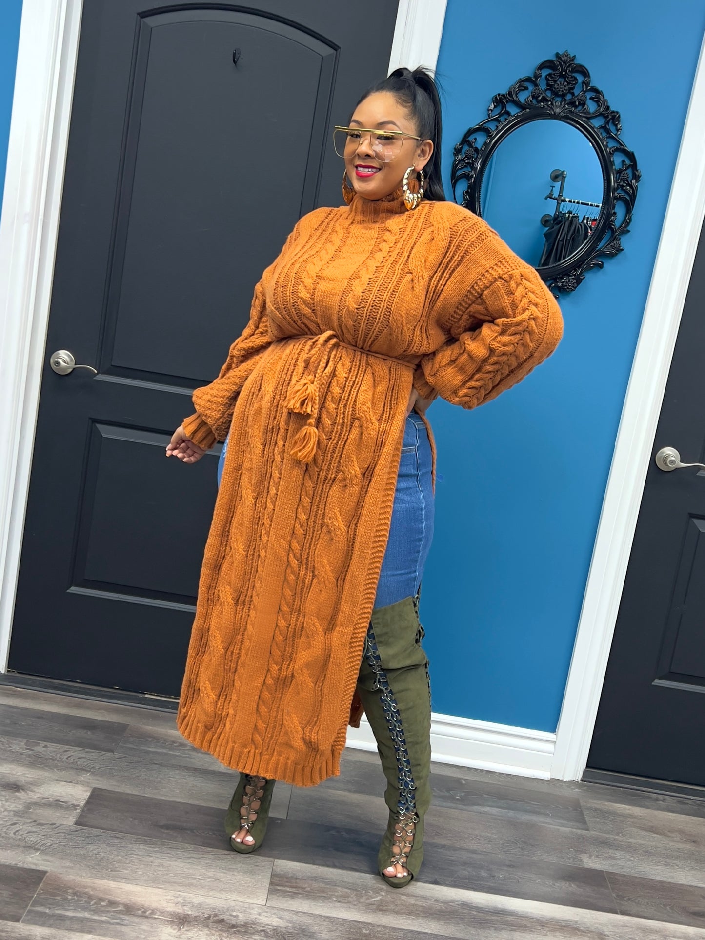 Rust Tamar Maxi Sweater
