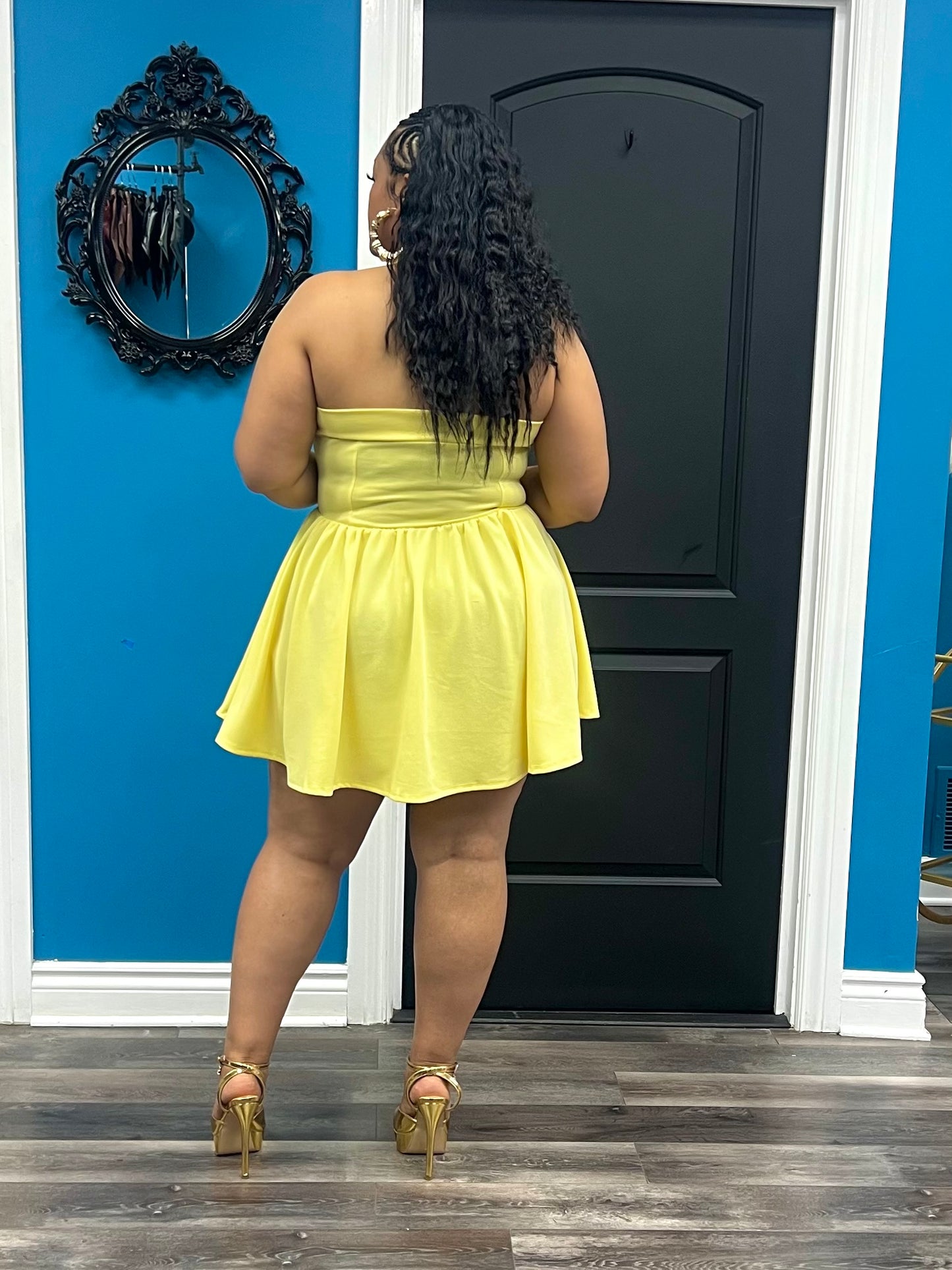 Yellow Bianca Skater Dress