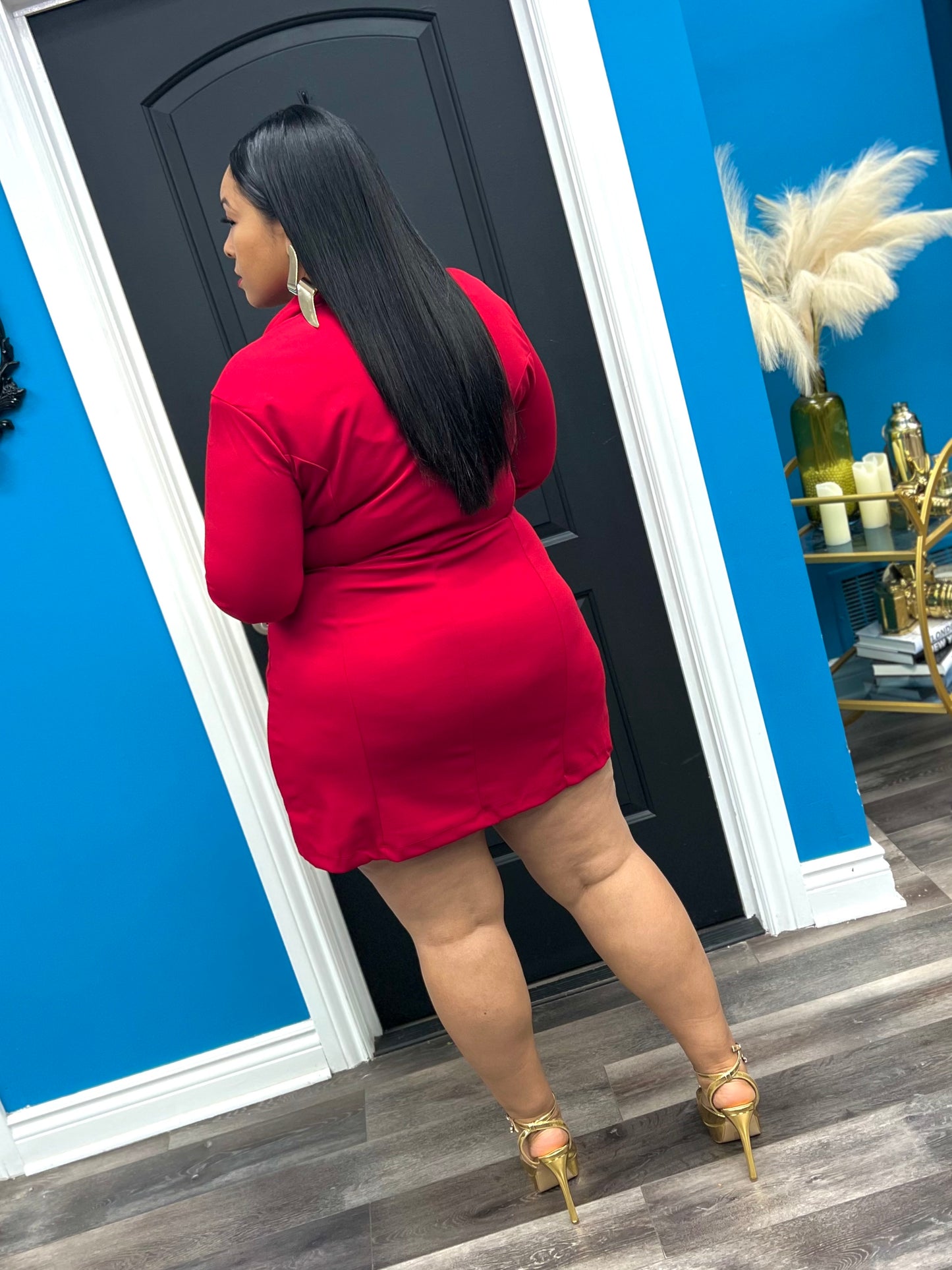 Red Werk Blazer Dress