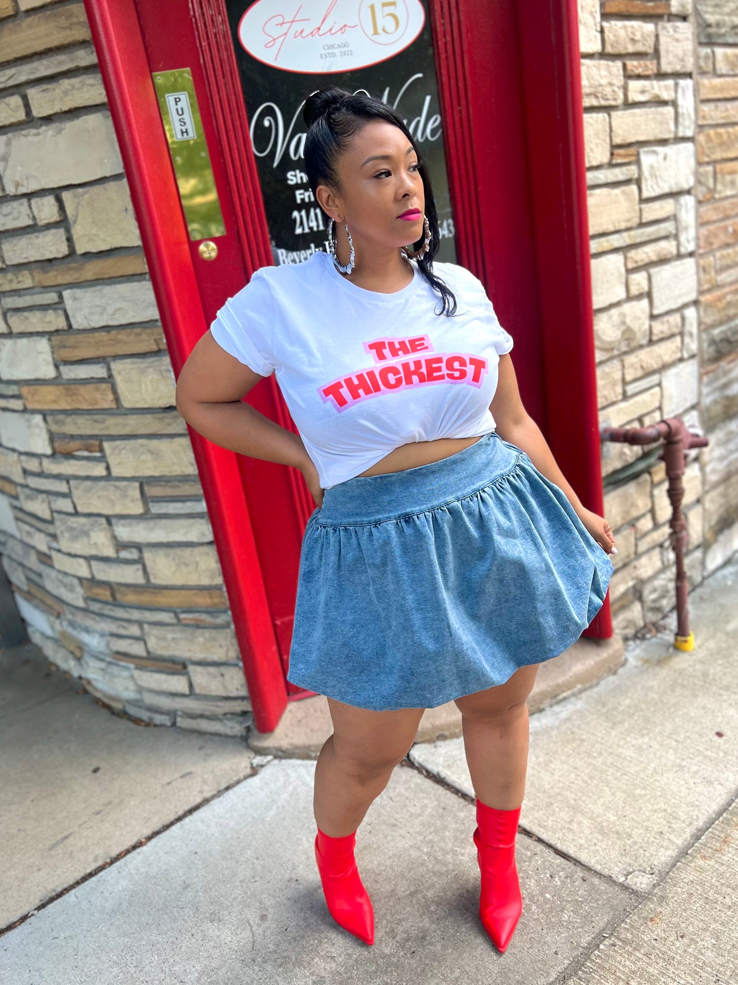 Acid Wash Kimmy Skater Skirt