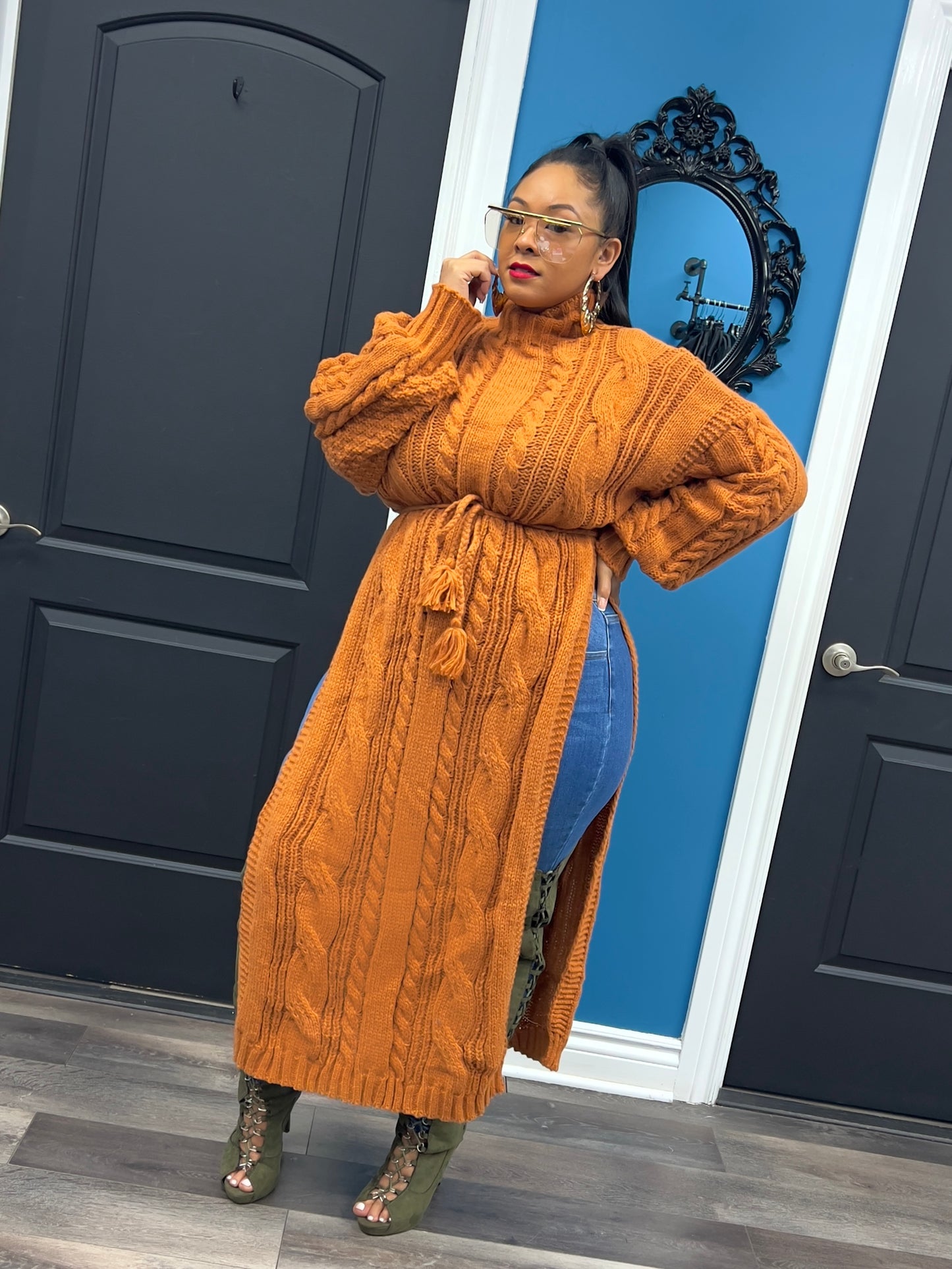 Rust Tamar Maxi Sweater