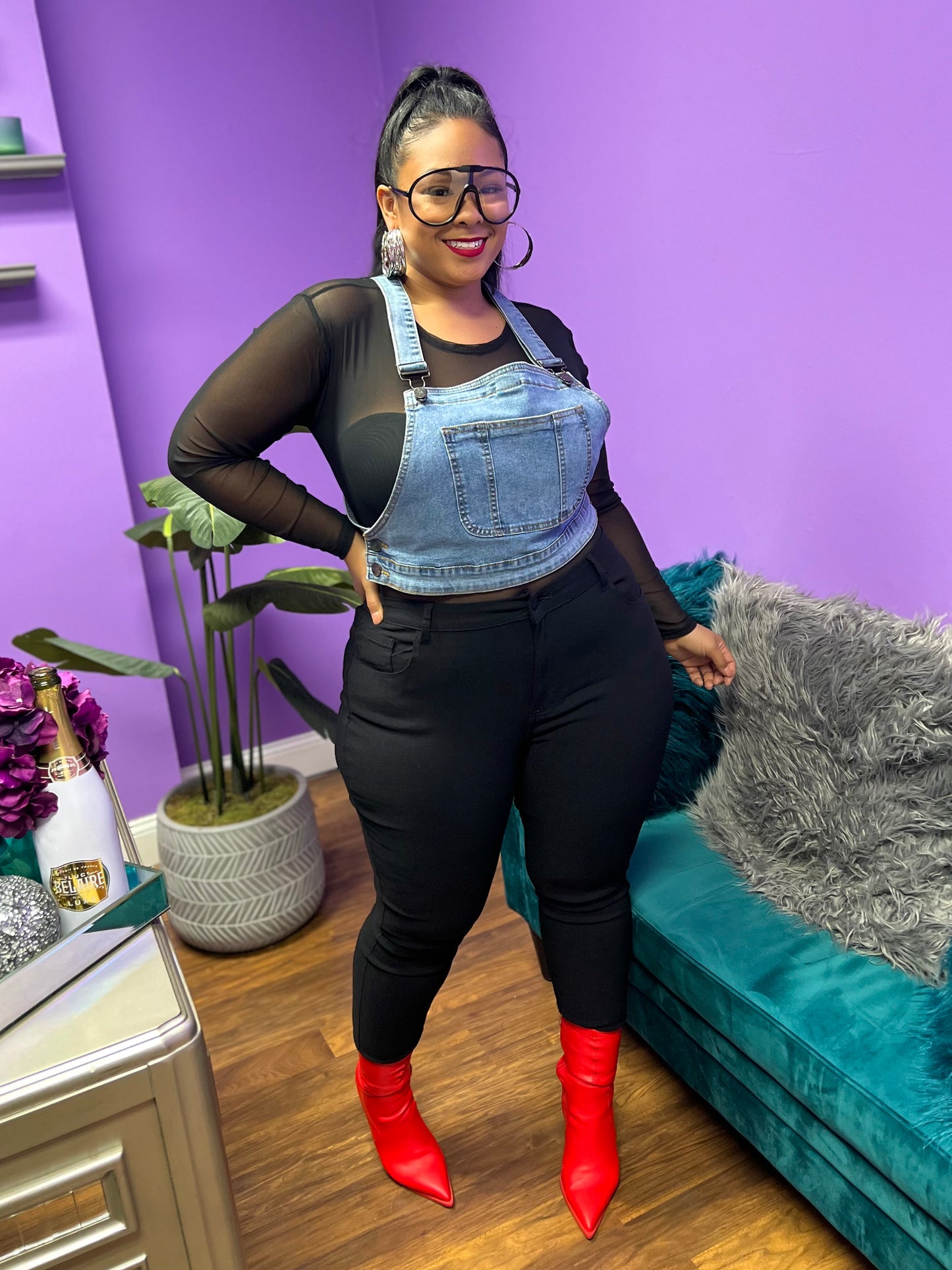 Denim Overall Play Top