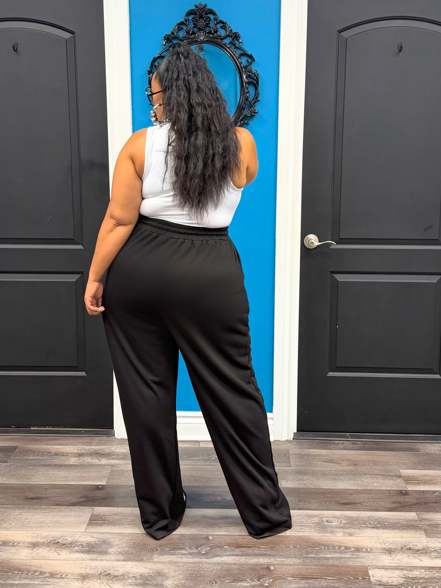 Black Grommet Joggers