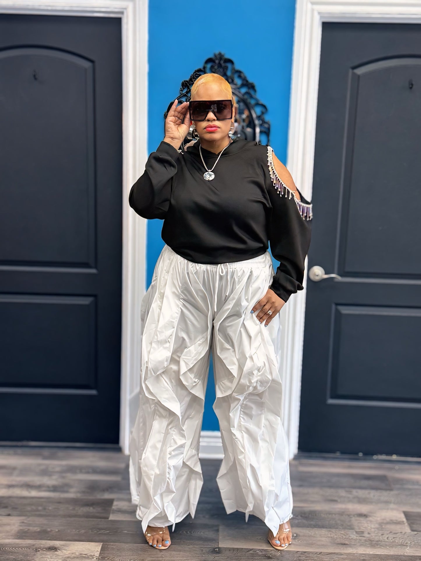Beach Bum Ruffle Pants - White