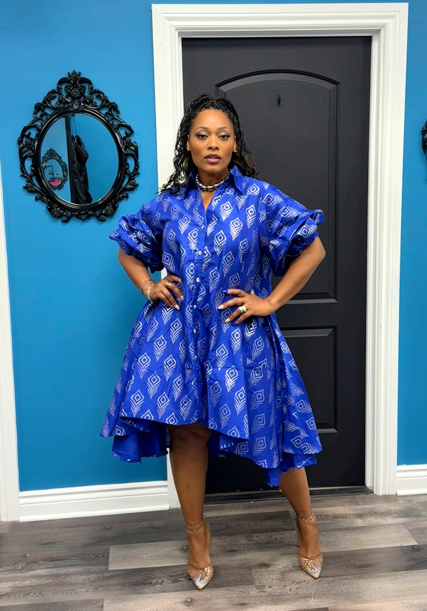 The Mademoiselle Dress - Peacock Blue