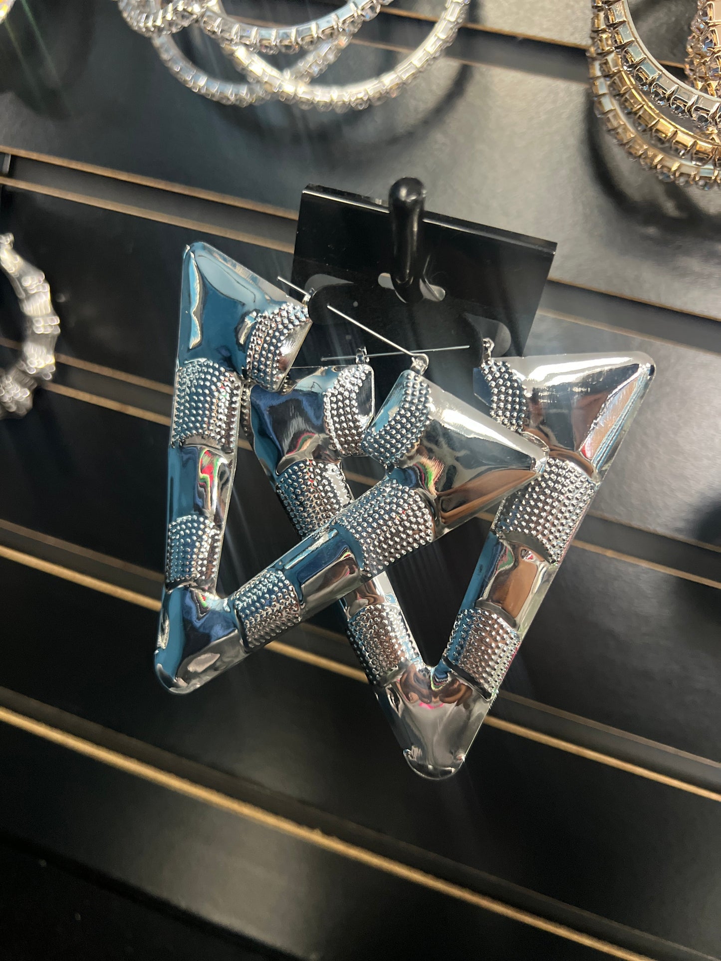 Silver V Knockers Earrings