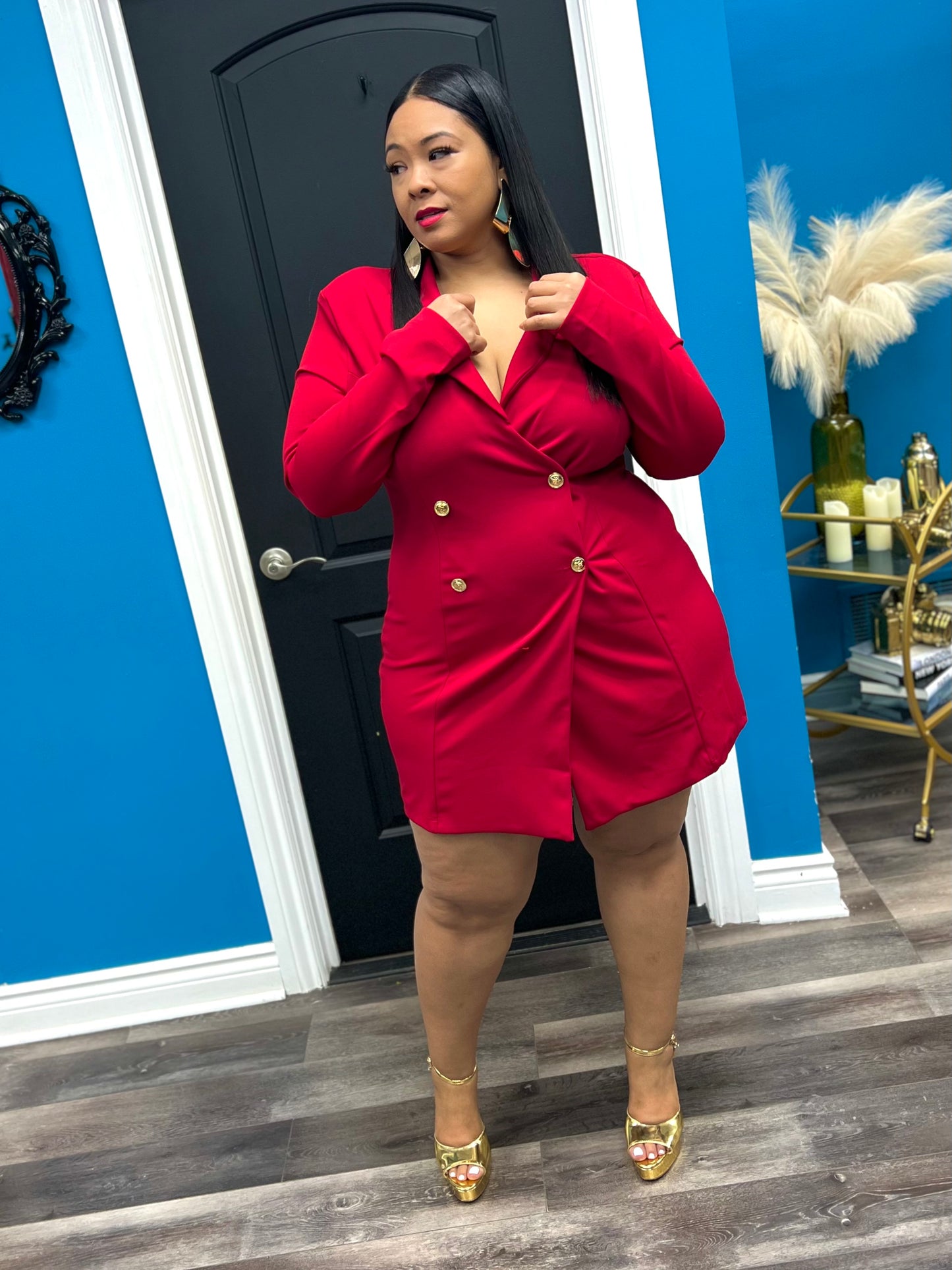 Red Werk Blazer Dress