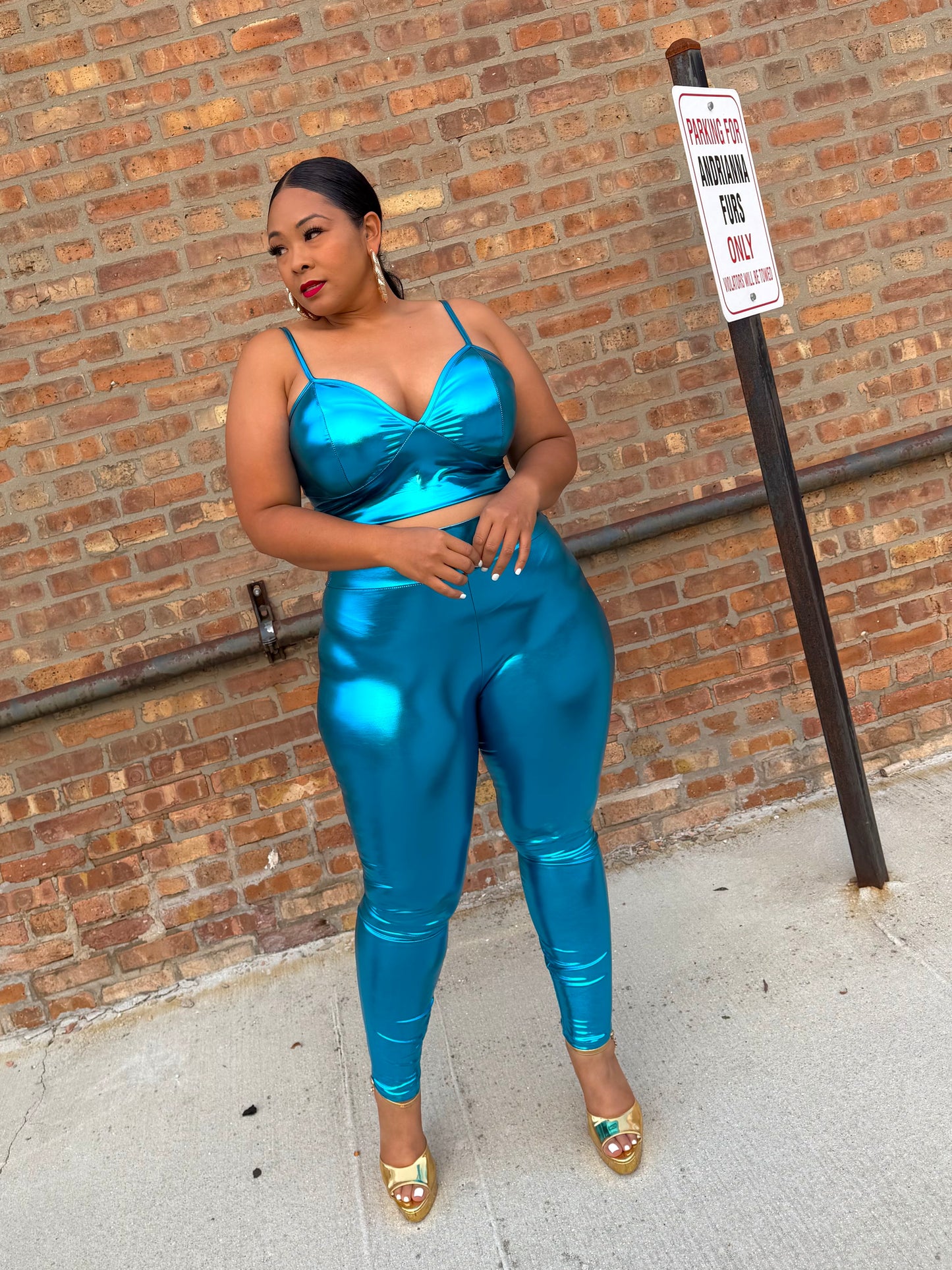 Turquoise Baddie Pant Set