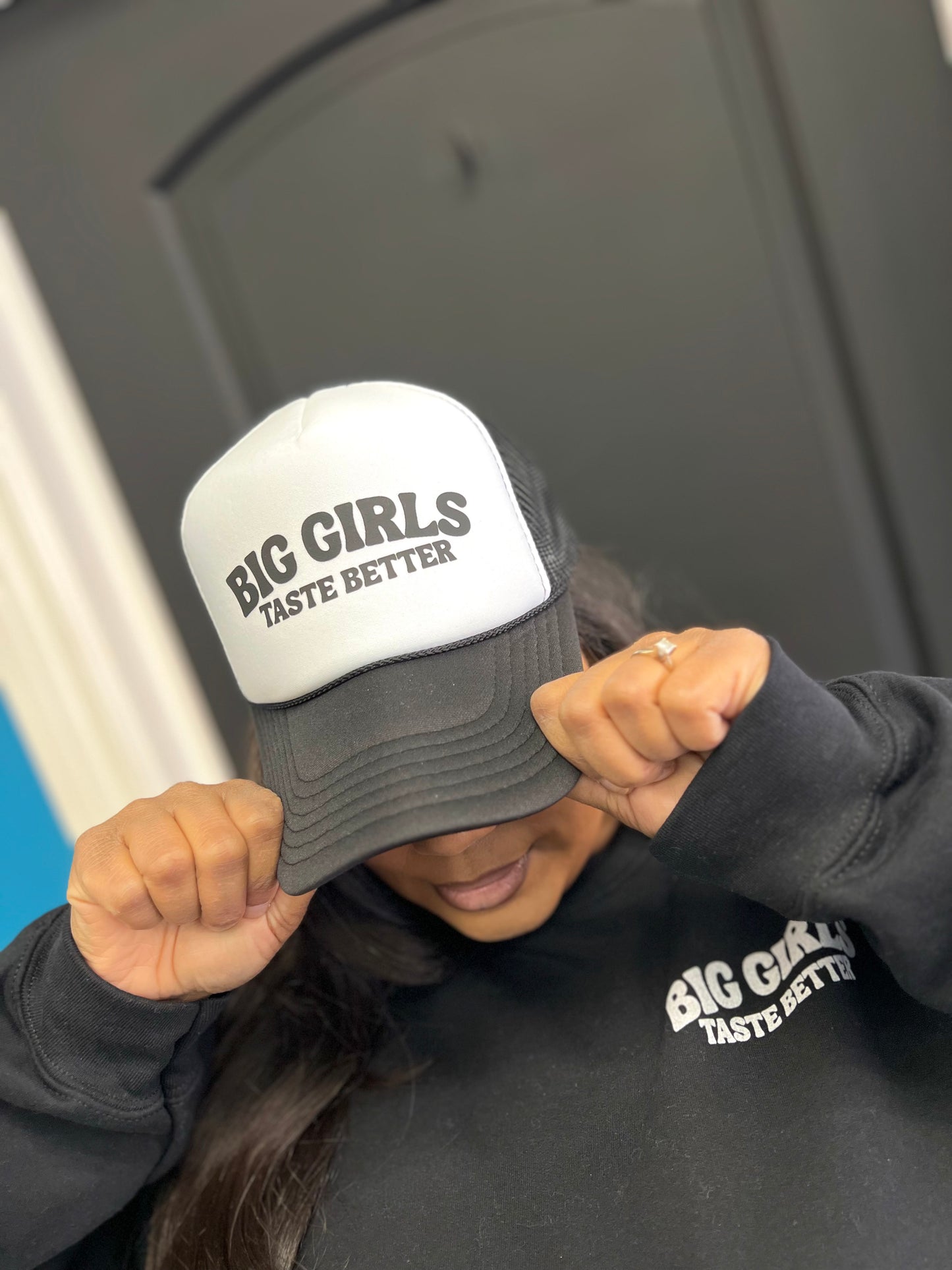 BIG Girls Taste Better Trucker Cap Royal Black