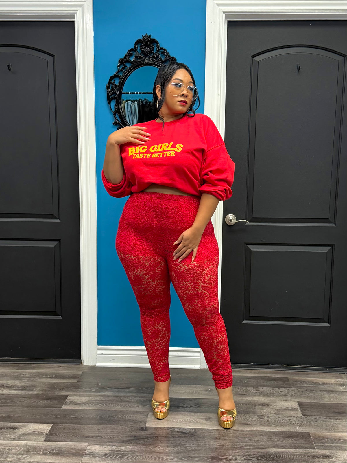 Red Bodied Leggings