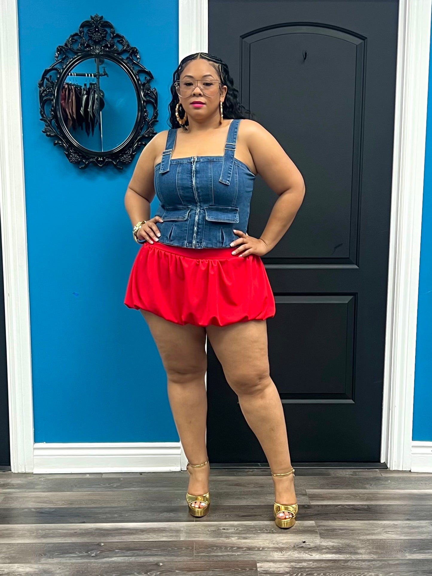 Denim Cargo Top