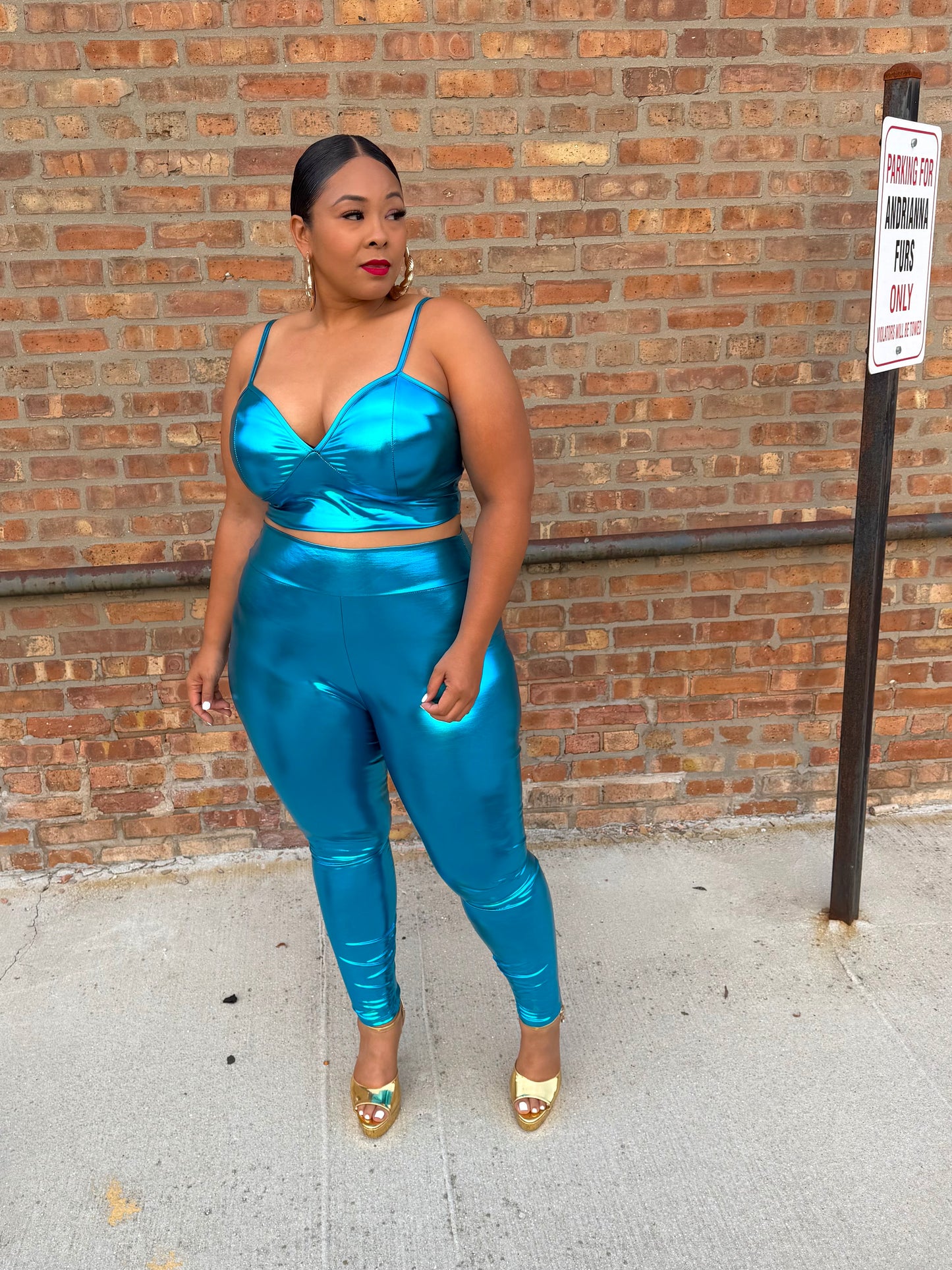 Turquoise Baddie Pant Set