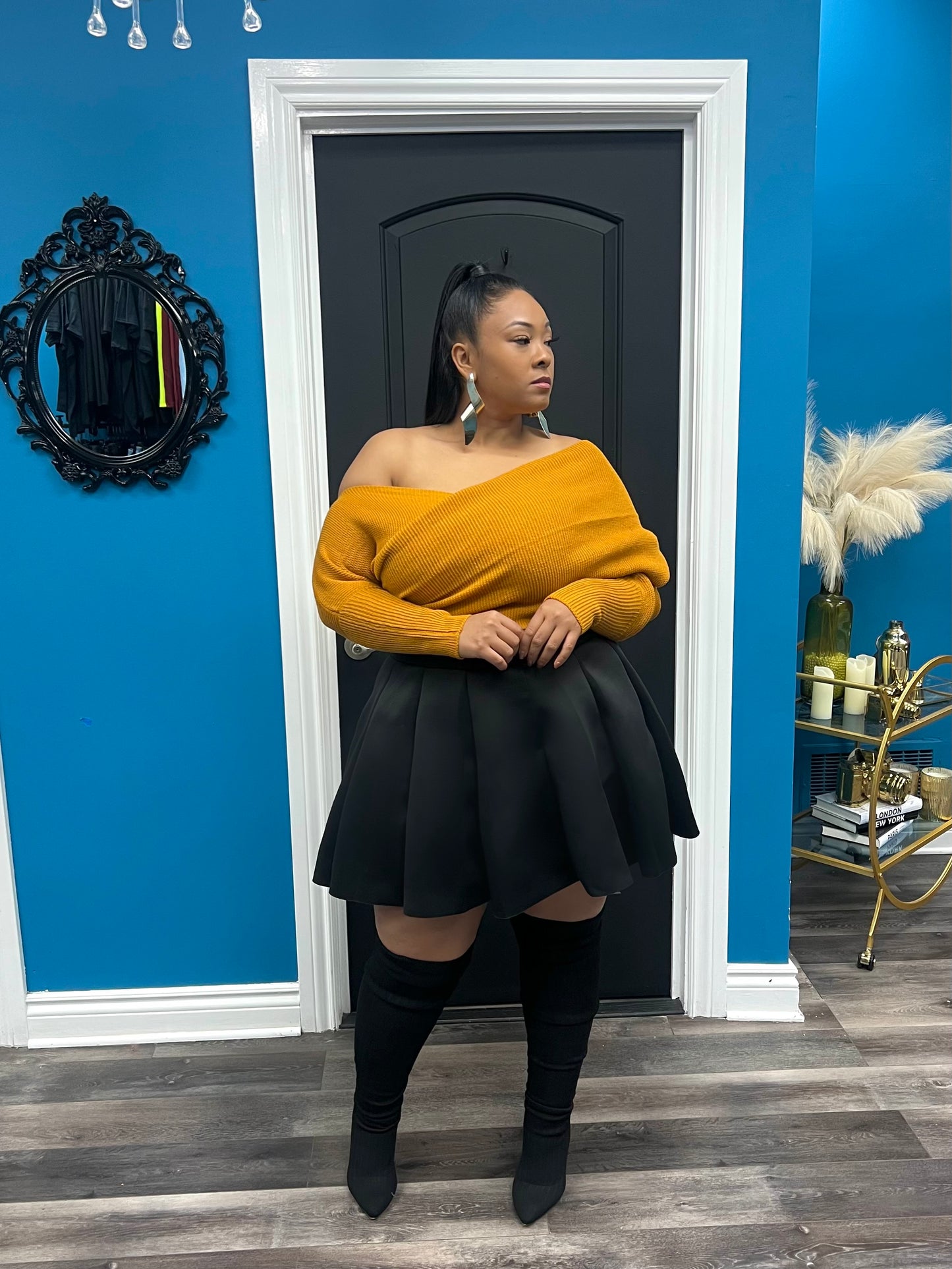 Black Shilo Skater Skirt