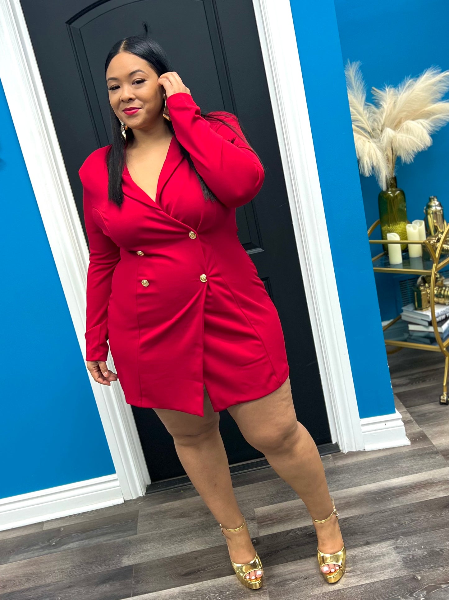 Red Werk Blazer Dress