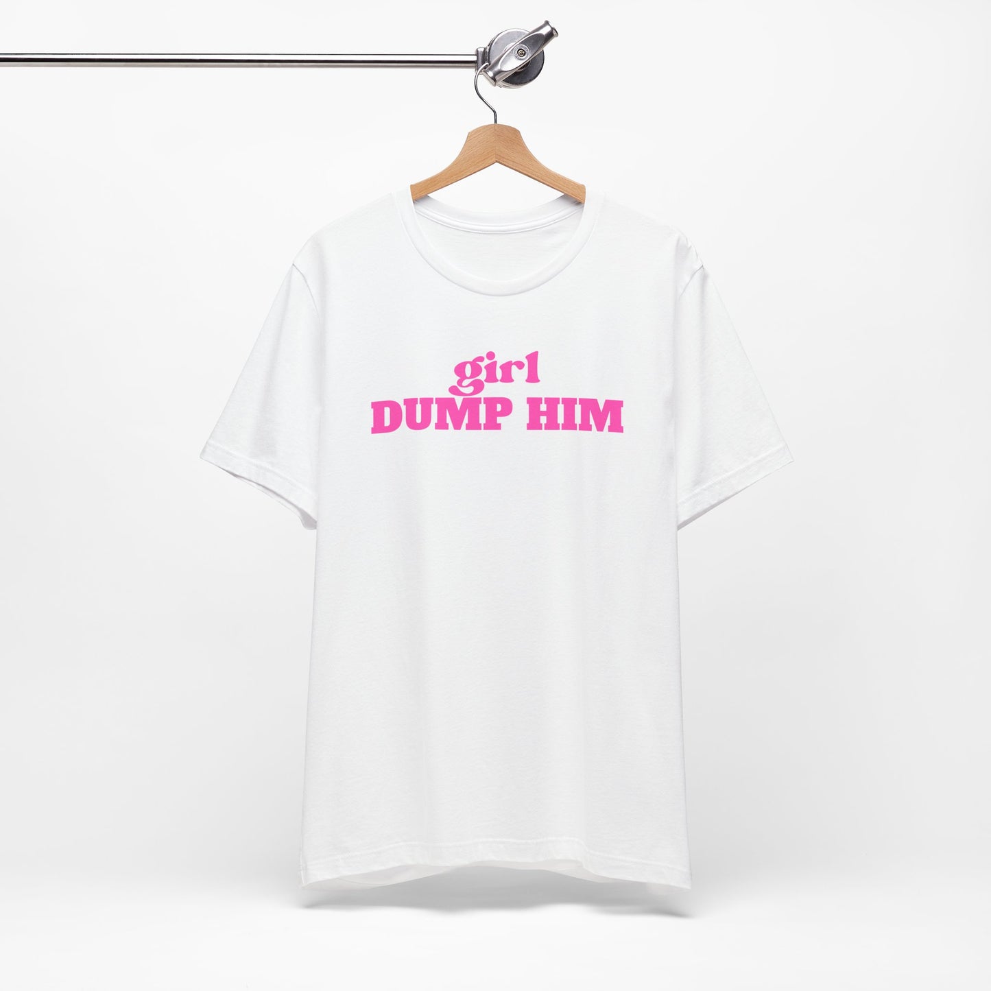 White/Pink Dump Him Tee