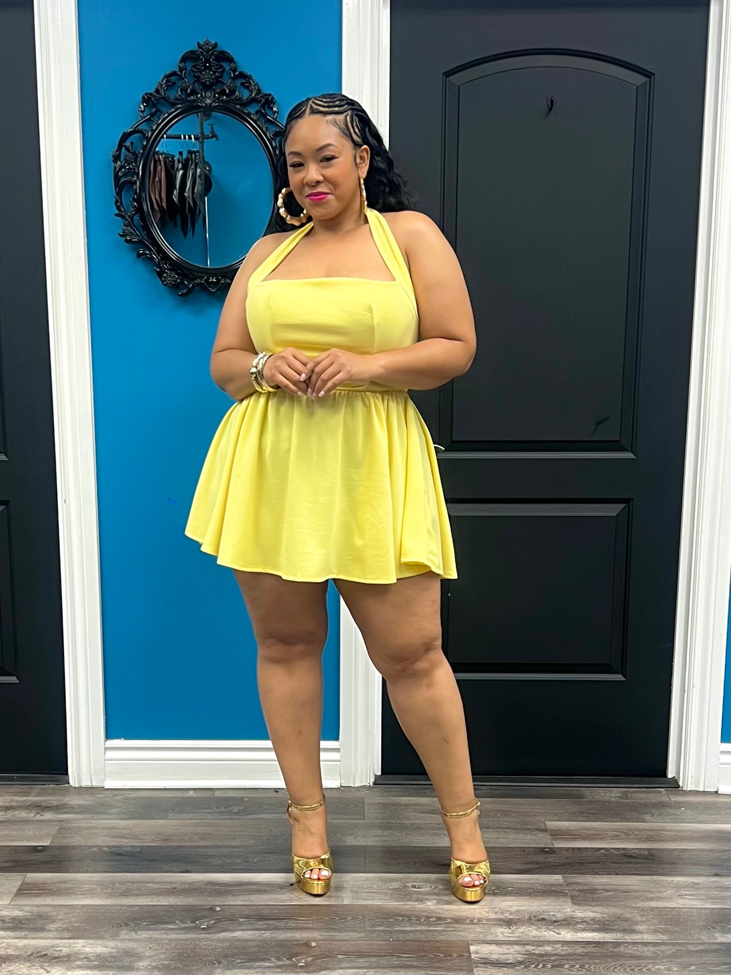 Yellow Bianca Skater Dress