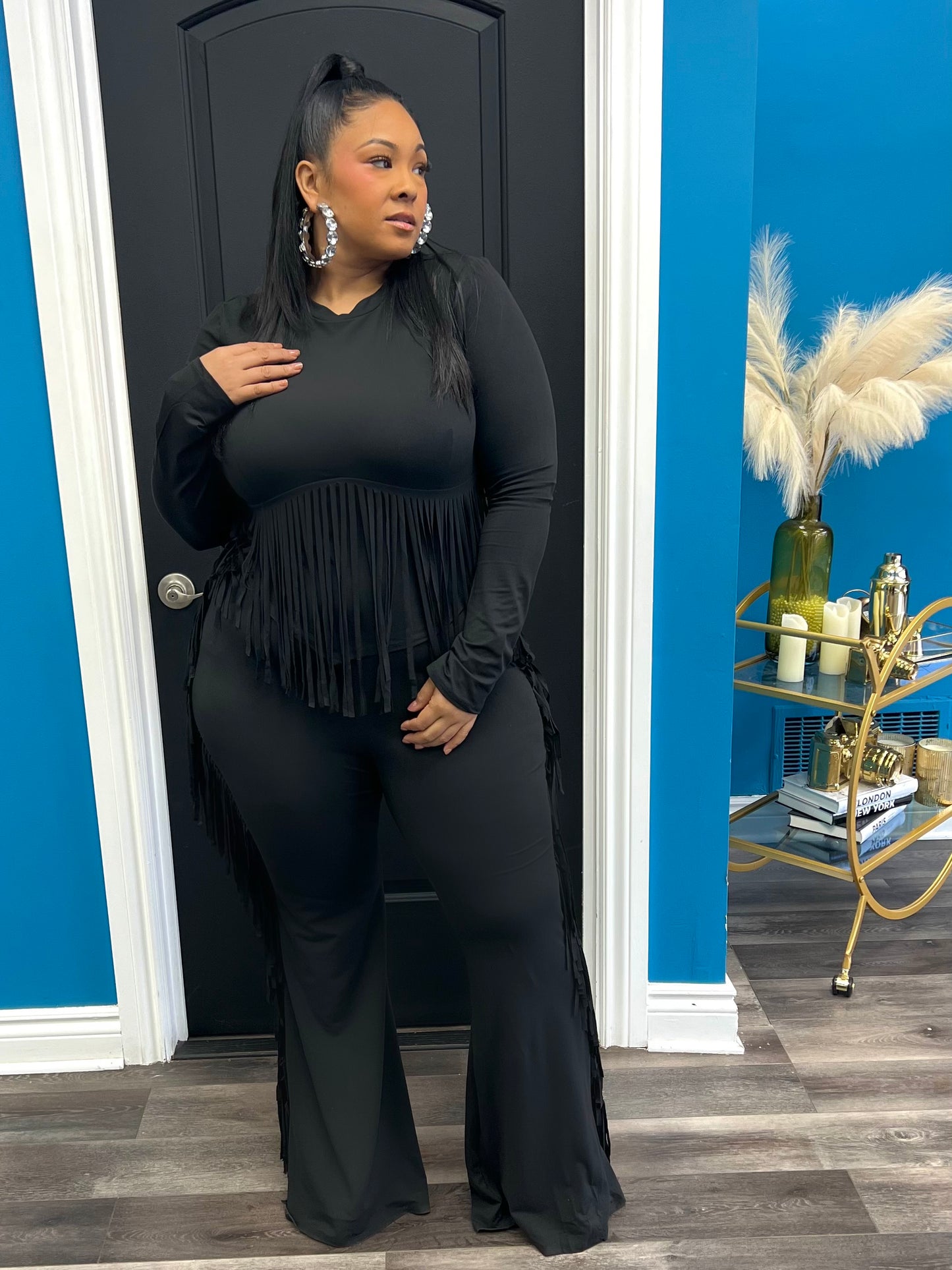 Black Daniella Pant Set