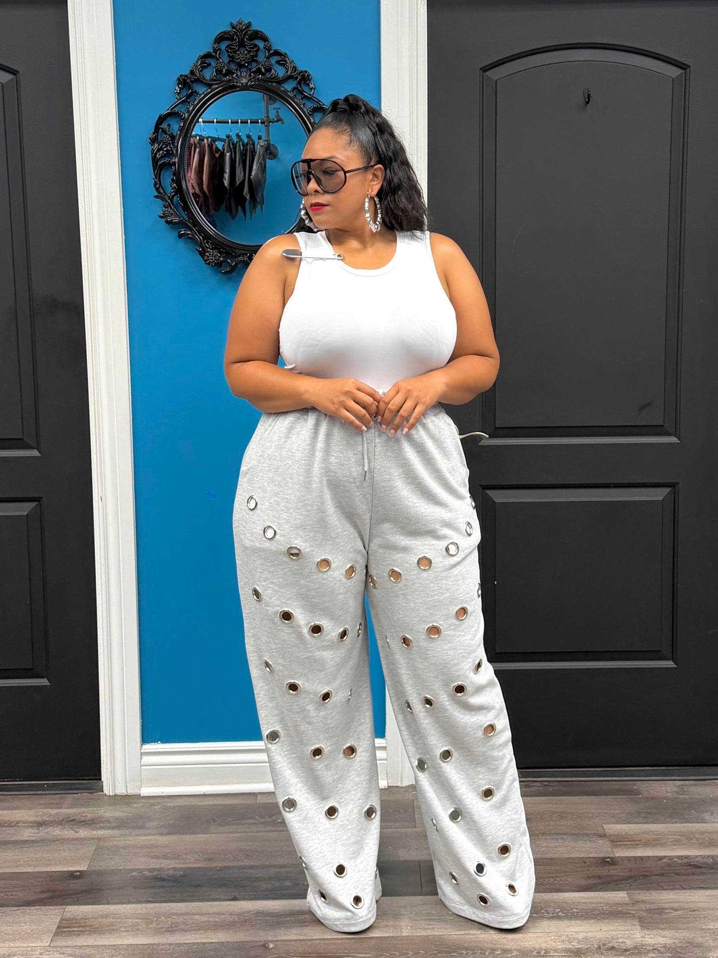 Grey Grommet Joggers