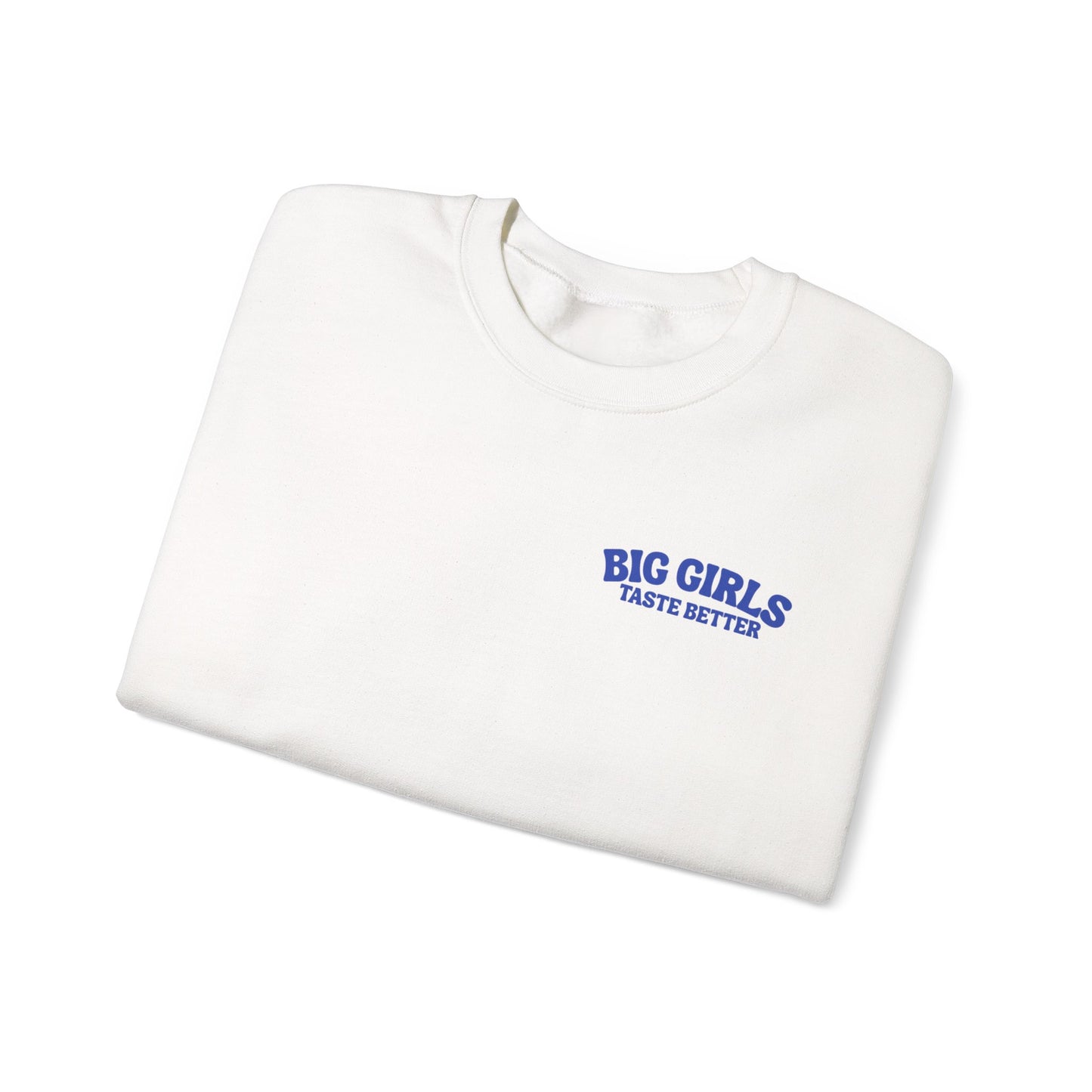 White/Royal BIG Girls Taste Better Crewneck