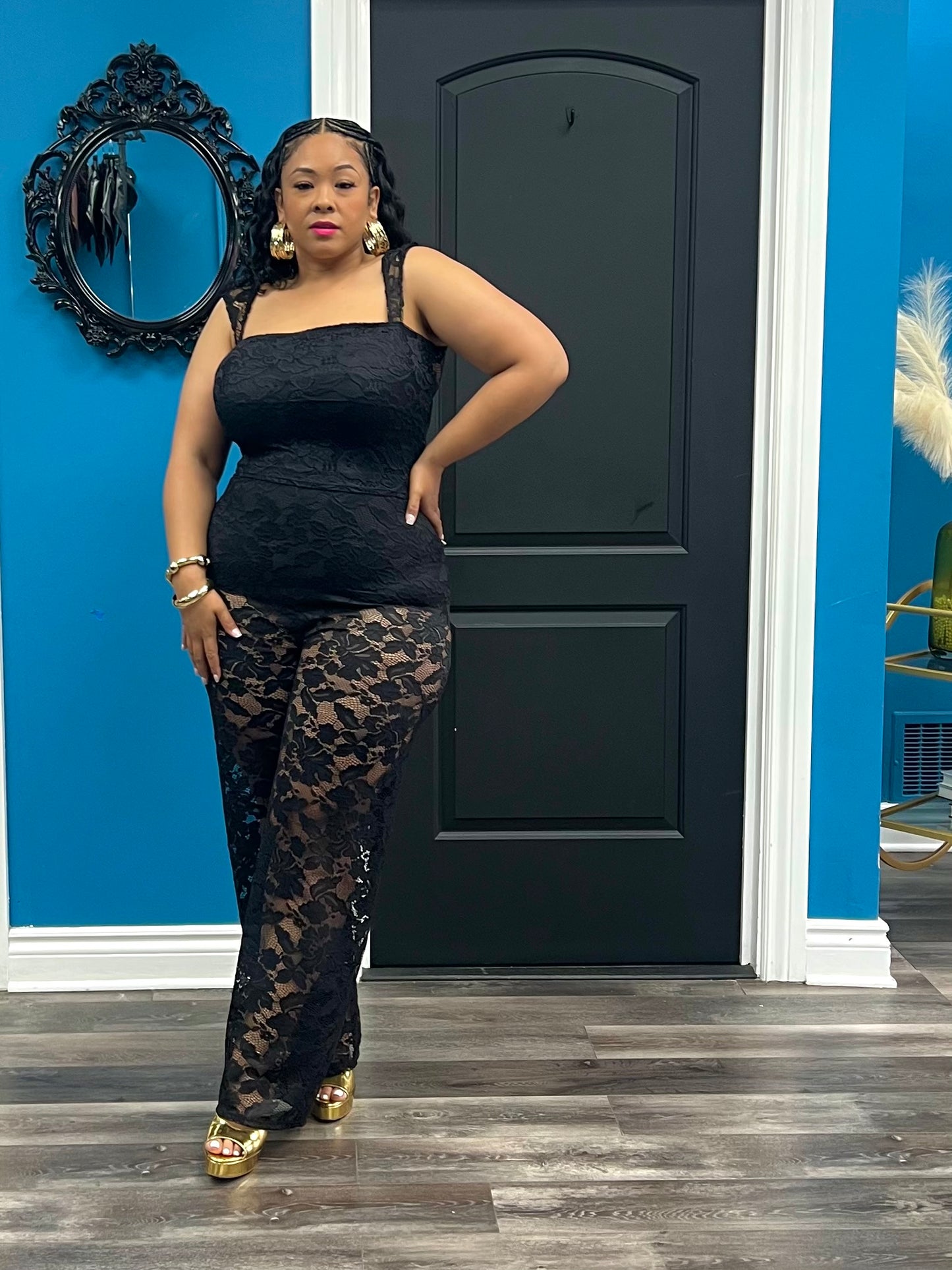Black Laleece Pant Set