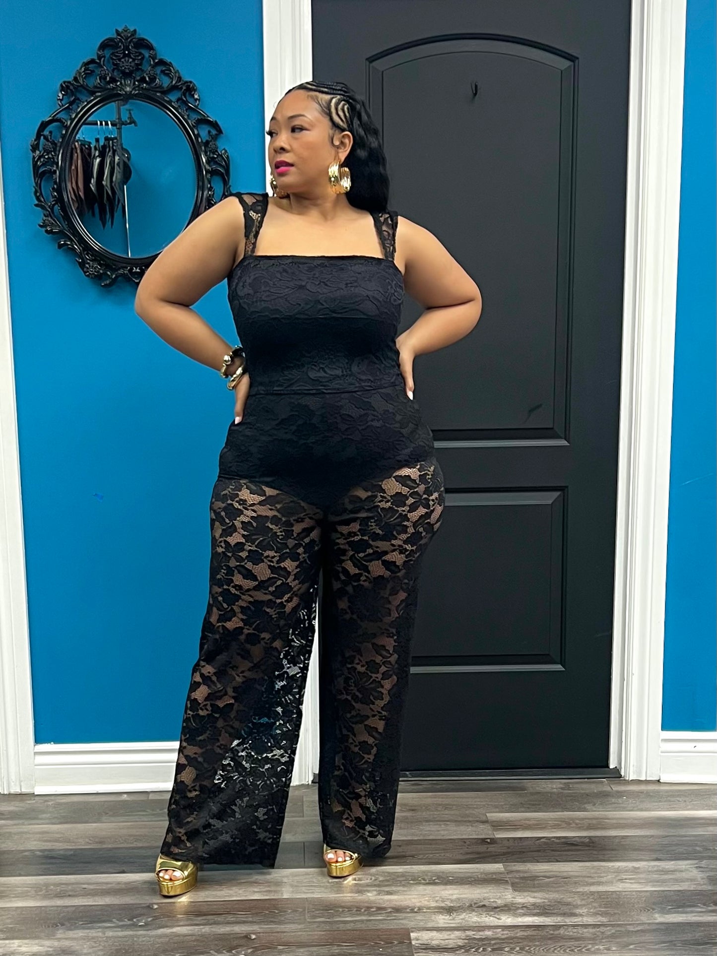 Black Laleece Pant Set