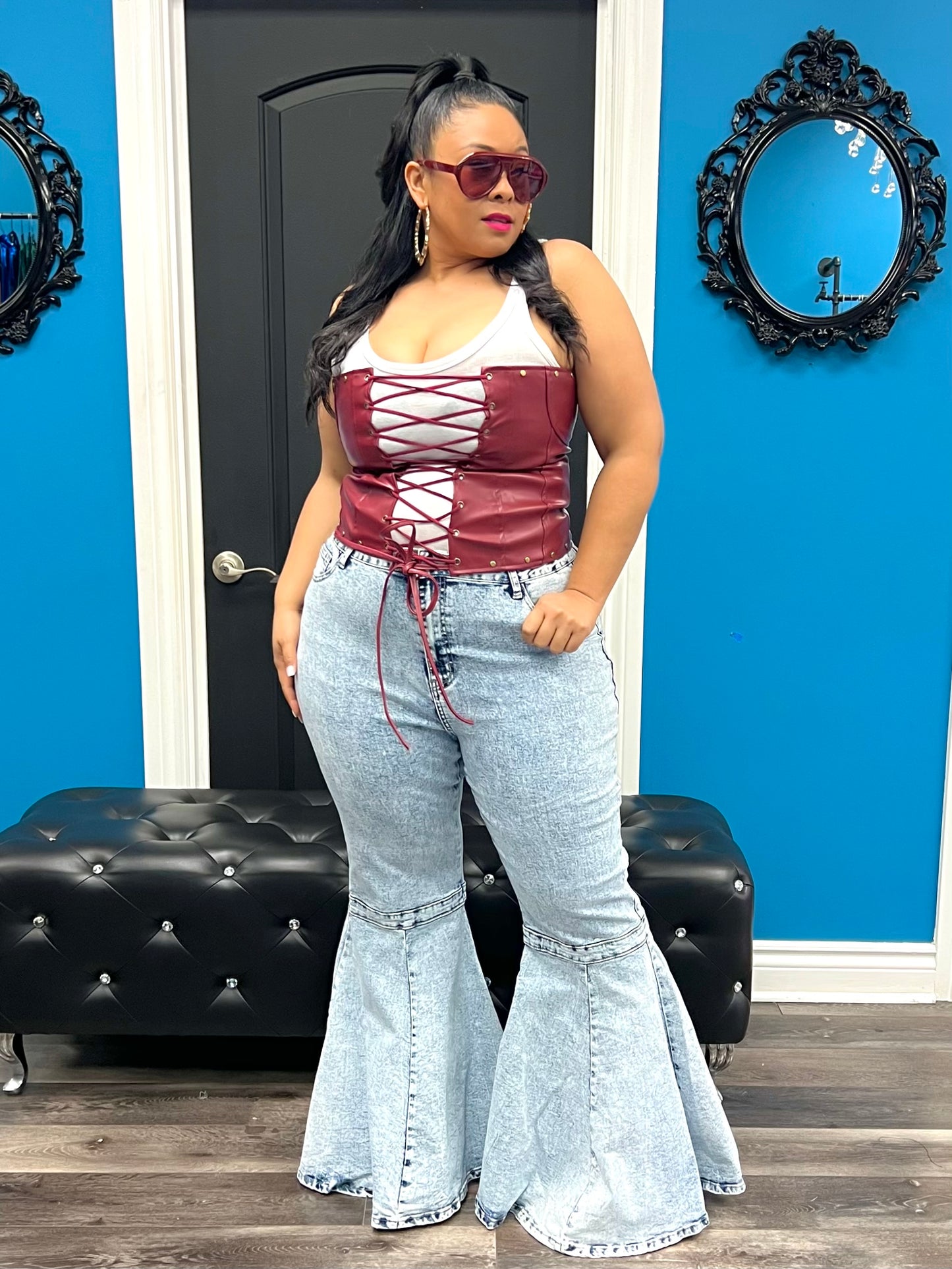 Wine Half Corset