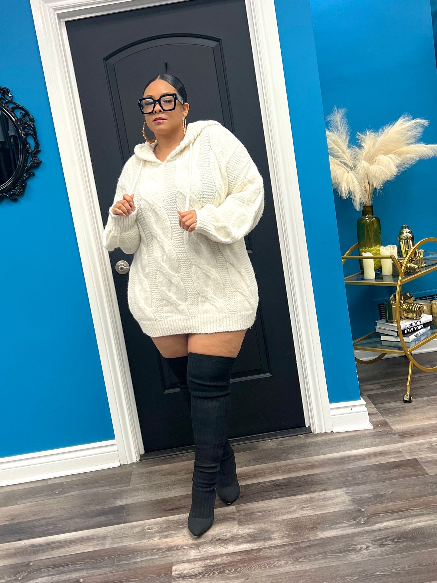 Cream Dakota Hoodie Dress