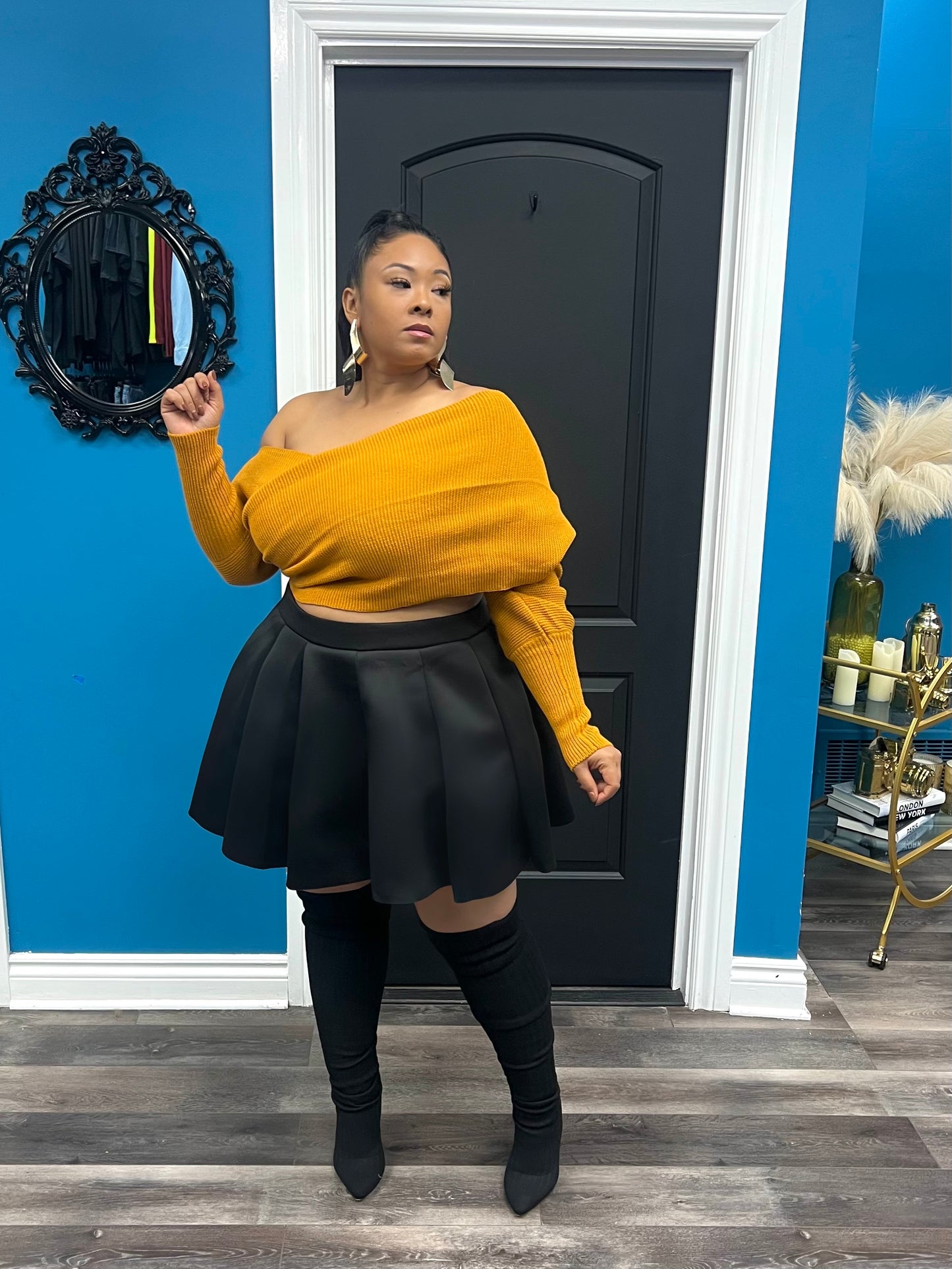 Mustard Wrap Me Up Sweater