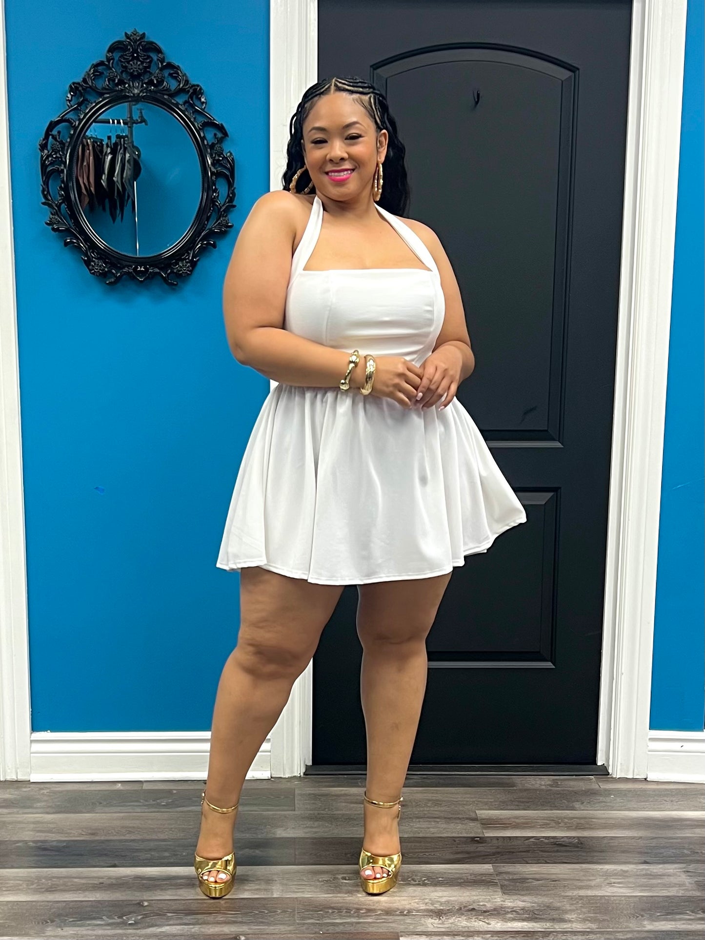 White Bianca Skater Dress