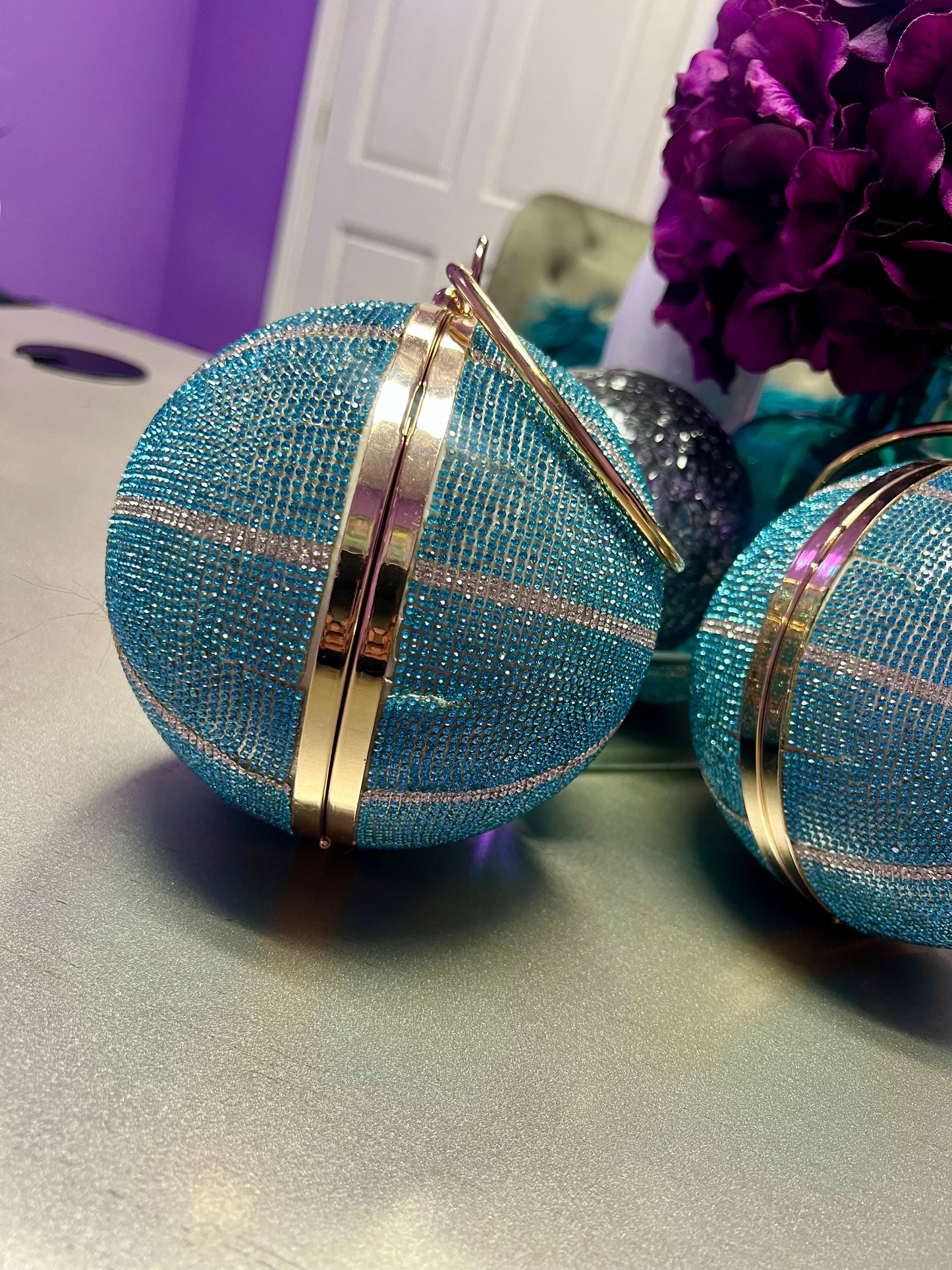 Teal Bling Hoopers Bag